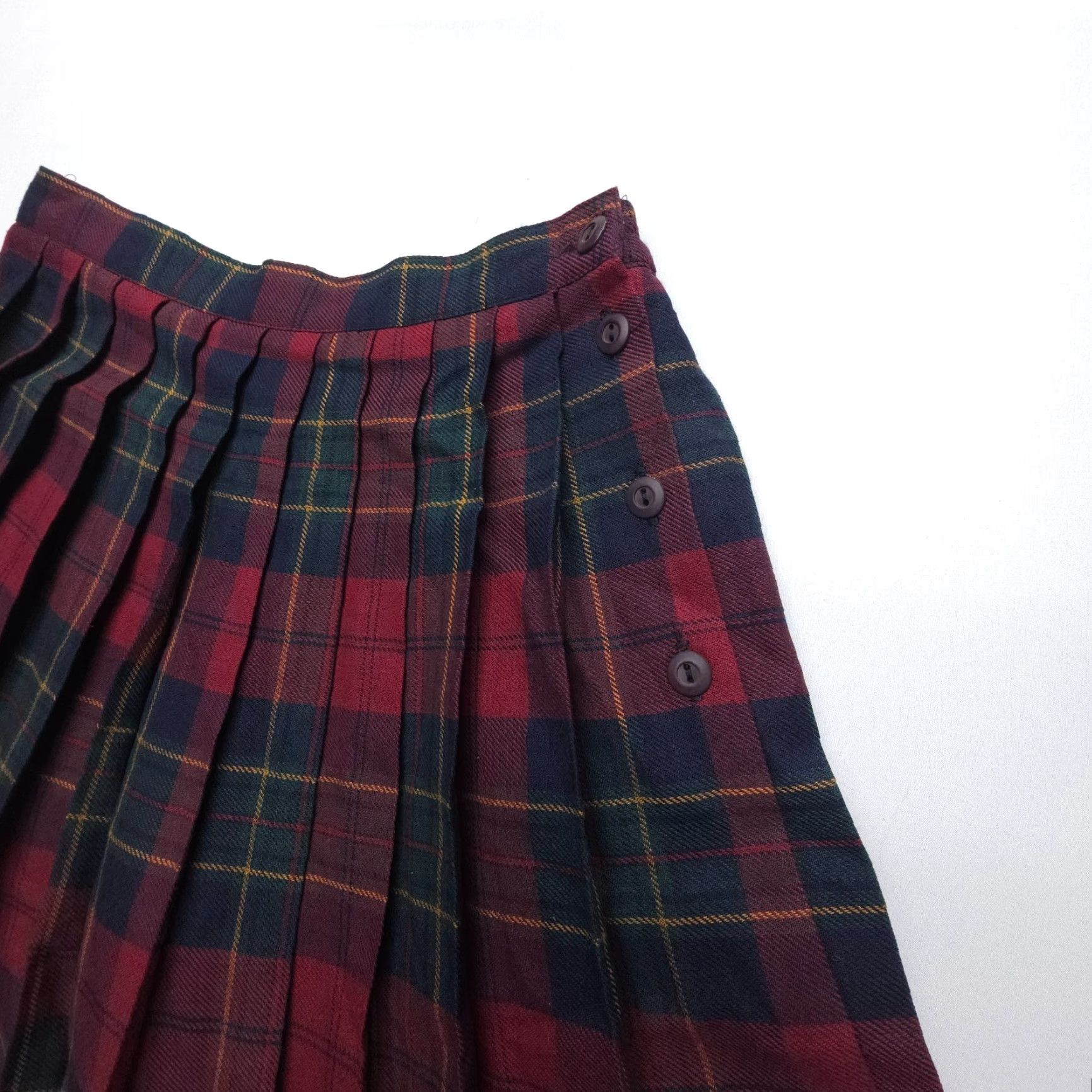 Vintage Vtg Liz Baker Pleated A Line Skirt Size 6P Plaid Academia Costume Preppy USA Size 28" / US 6 / IT 42 - 5 Thumbnail