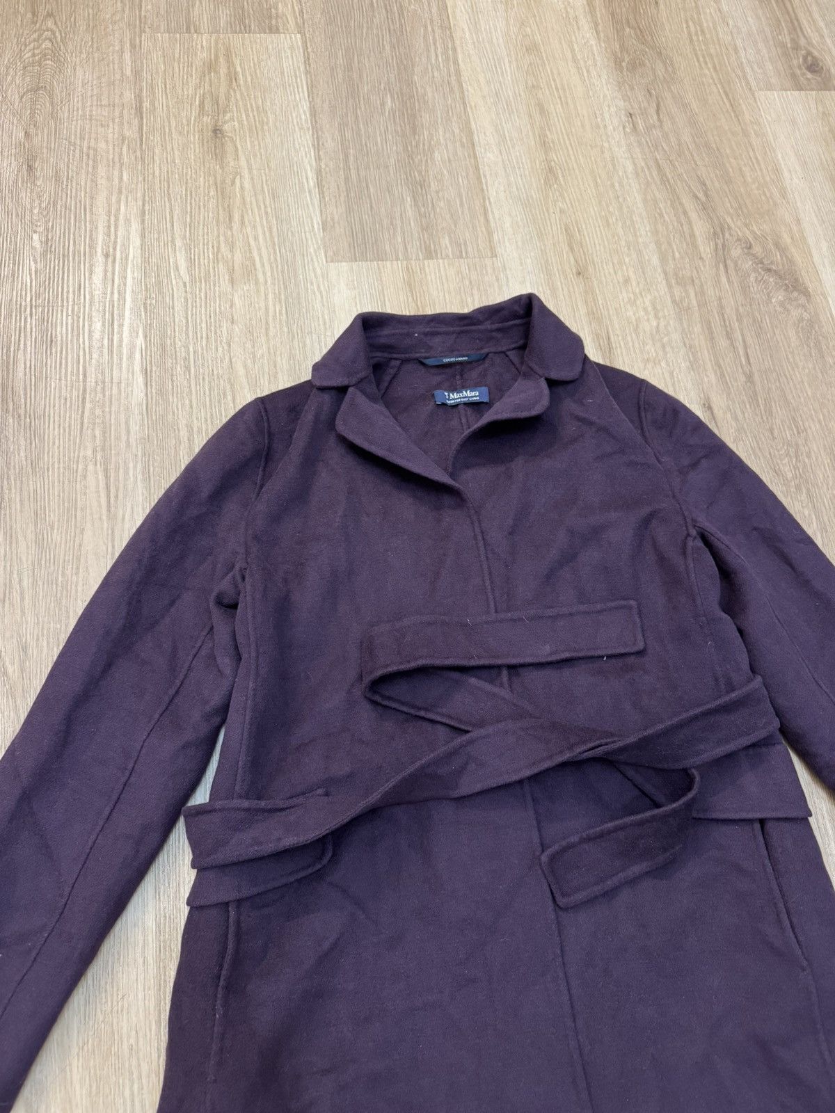 Max Mara S' Max Mara Wrap Polly Coat Wool Cucito A Mano Purple Belt S Size S / US 4 / IT 40 - 5 Thumbnail