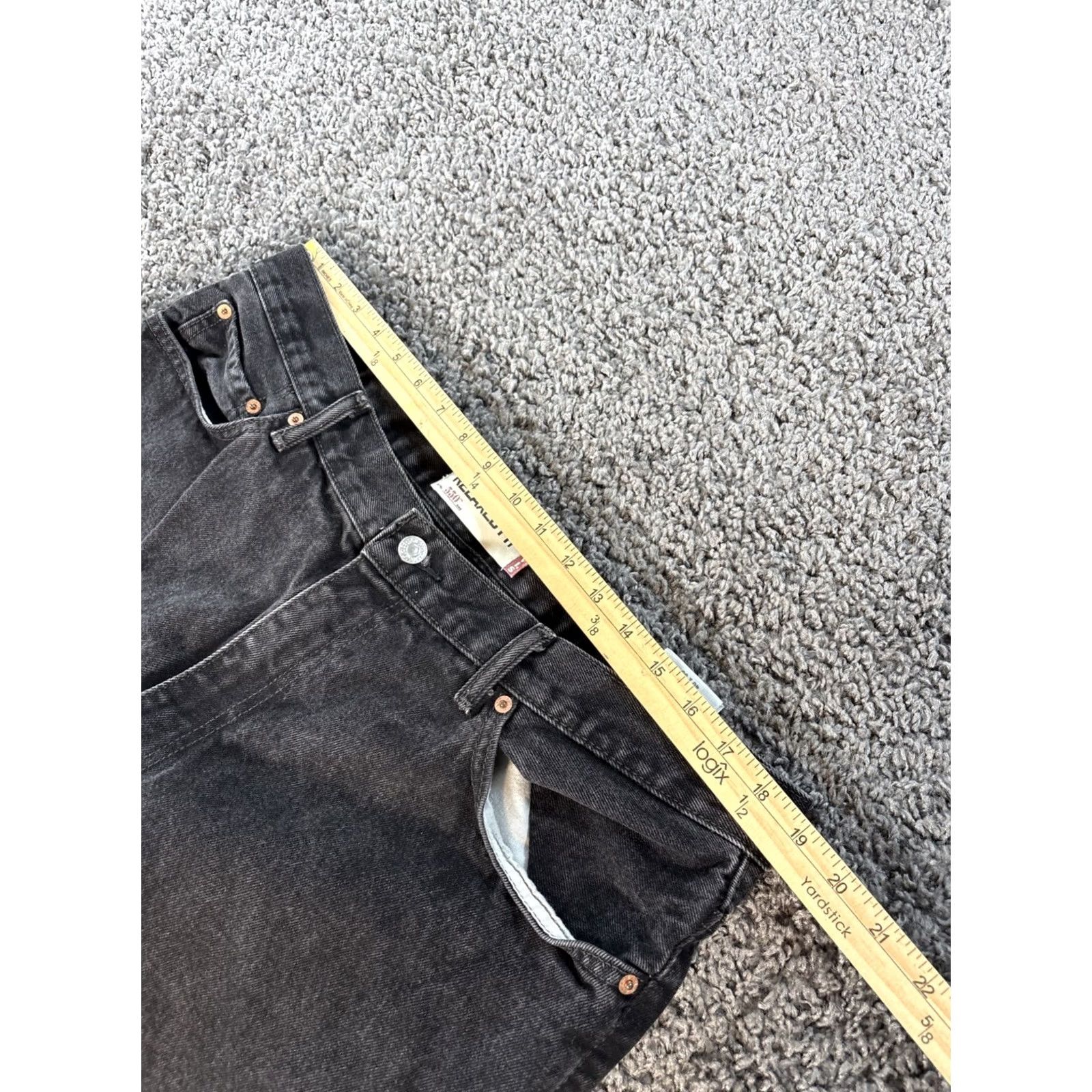Levi's VINTAGE Levi's 550 Jeans Men's 38x28 Black Distressed Baggy Wide Skate Denim 90s Grunge Mens Size US 38 / EU 54 - 4 Thumbnail
