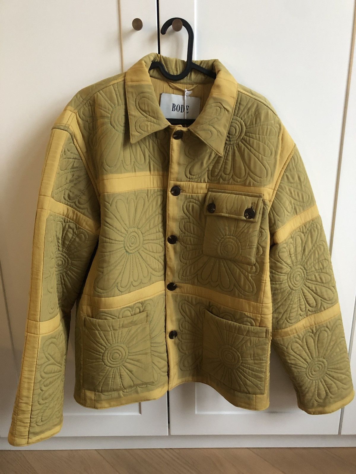 Bode Botanic Shadow quilt jacket M/L yellow green new with tags Size US L / EU 52-54 / 3 - 1 Thumbnail