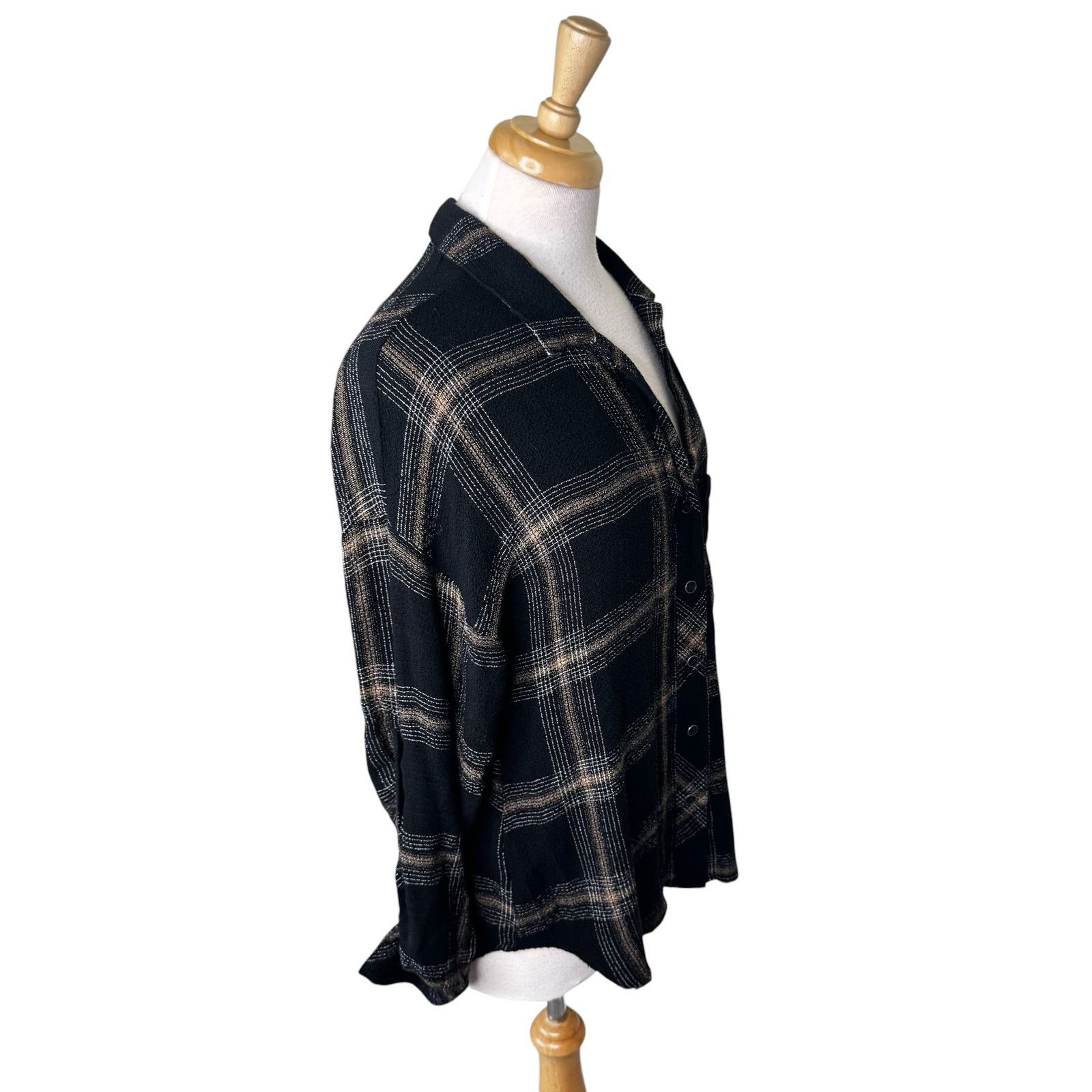 Bella Dahl BELLA DAHL B4925 Oversized Boyfriend Plaid Button Up Shirt Size S / US 4 / IT 40 - 4 Thumbnail