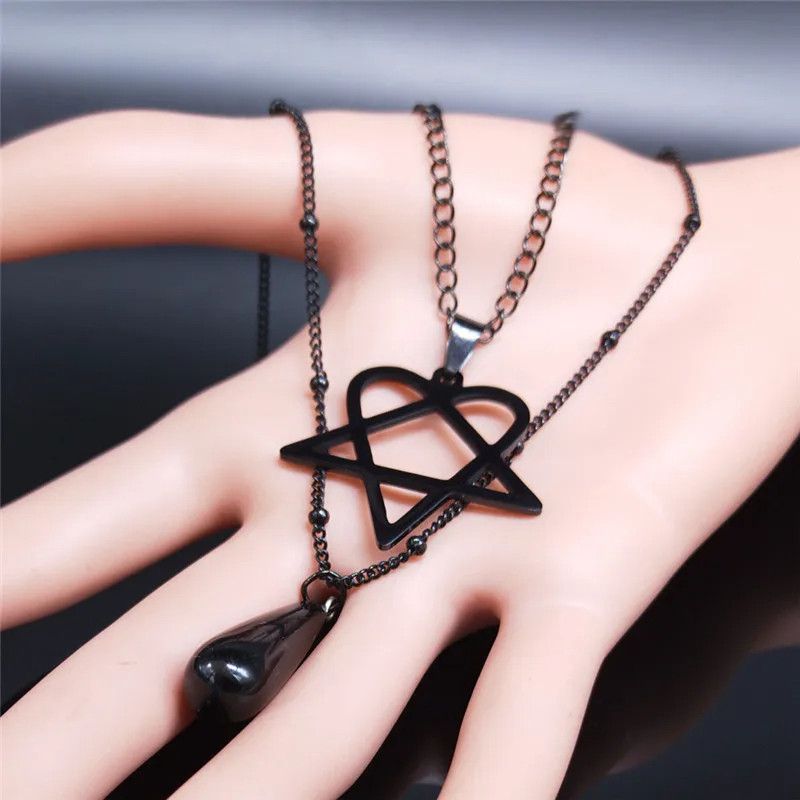 Jewelry Goth Punk Heartagram Pendant Charms Necklace Size ONE SIZE - 3 Thumbnail