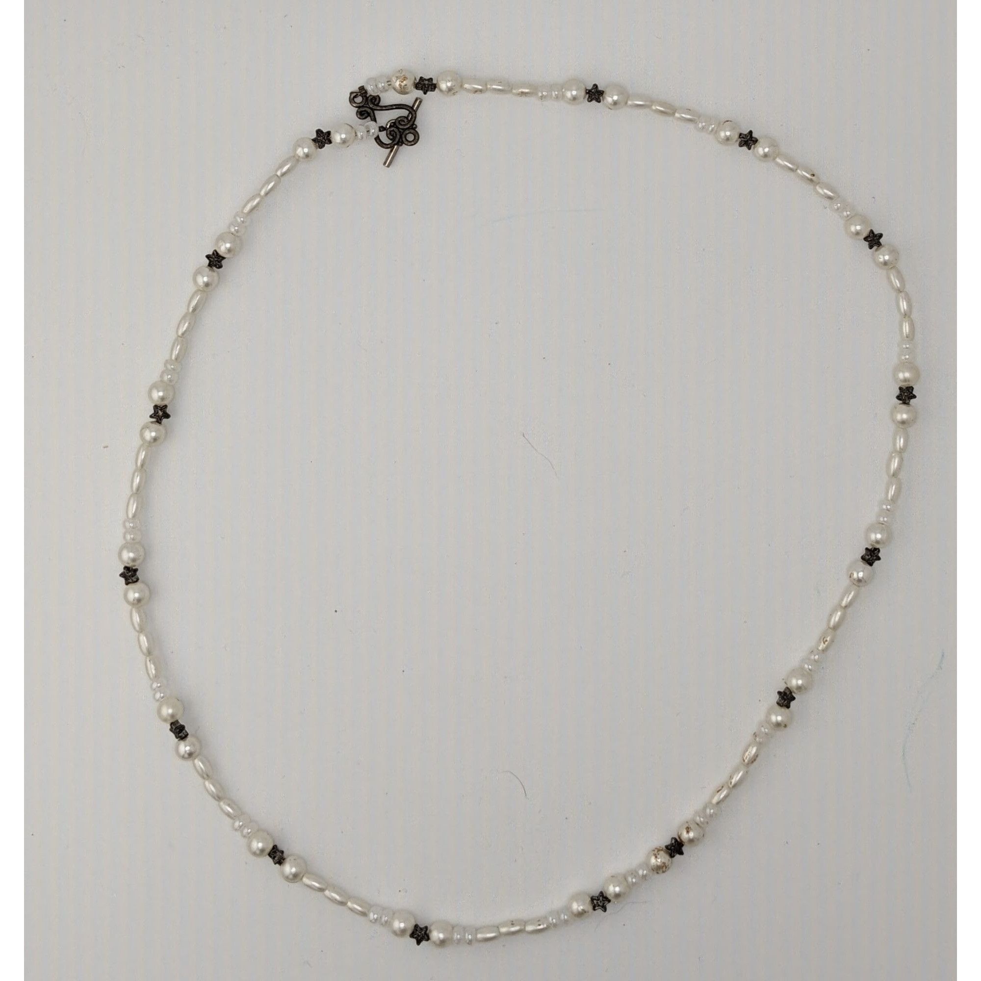 Other Handmade Whimsical Faux Pearl Necklace With Star Accents Size ONE SIZE - 5 Thumbnail