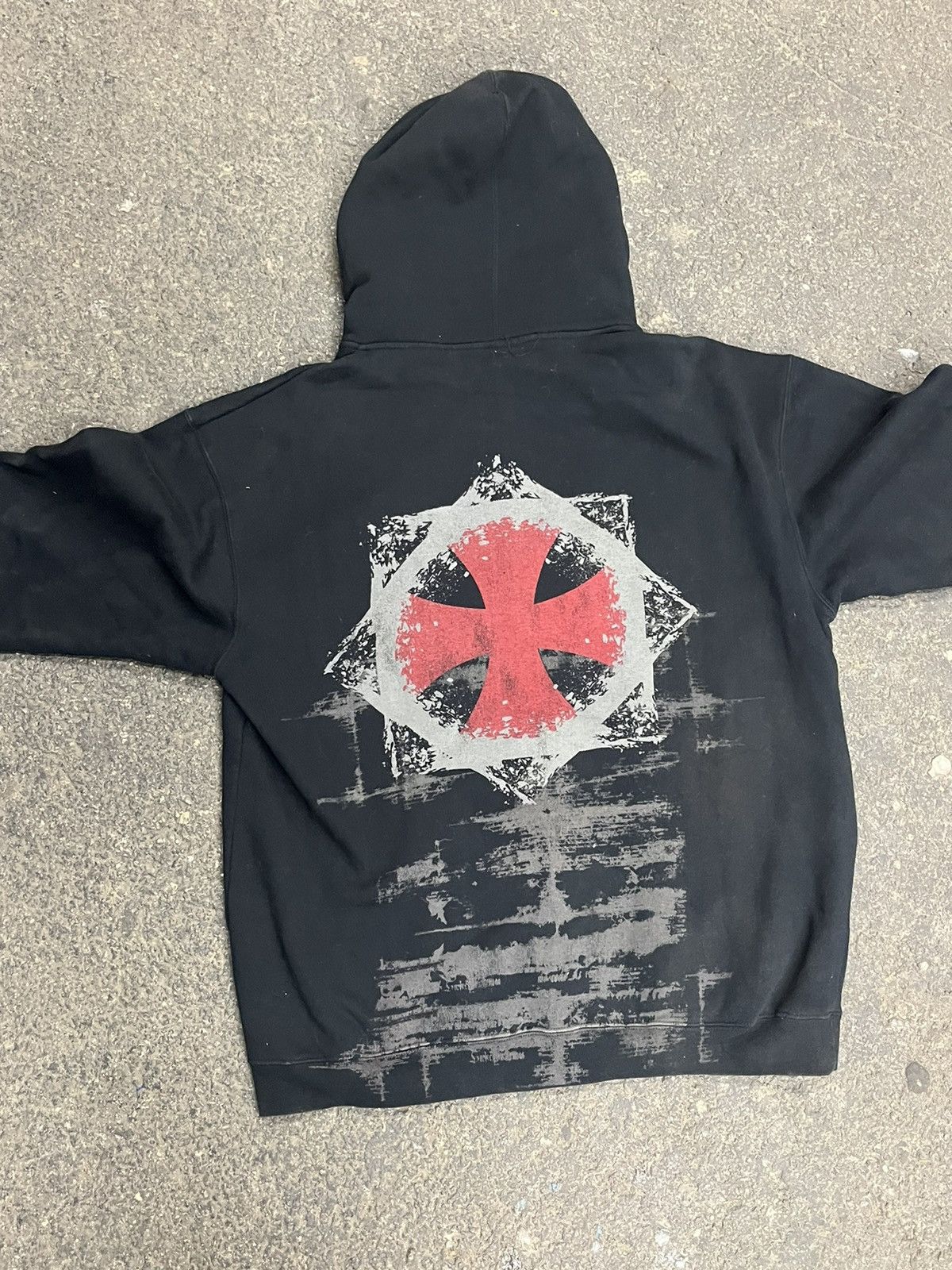 Vintage Y2k black zip up grunge hoodie skater hype cybery2k emo Size US XL / EU 56 / 4 - 6 Thumbnail