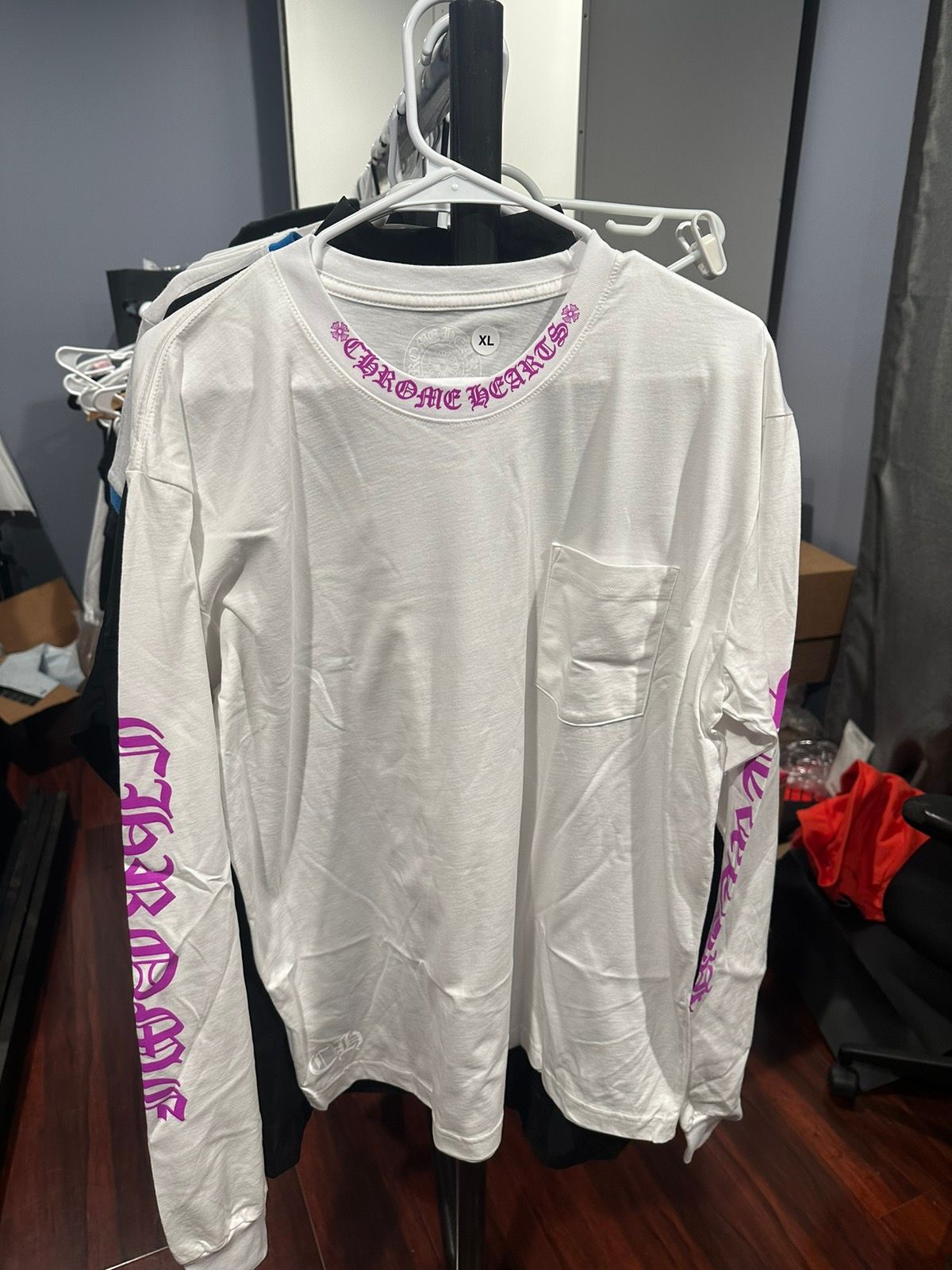 Pre-owned Chrome Hearts Neck Logo Long Sleeve In White