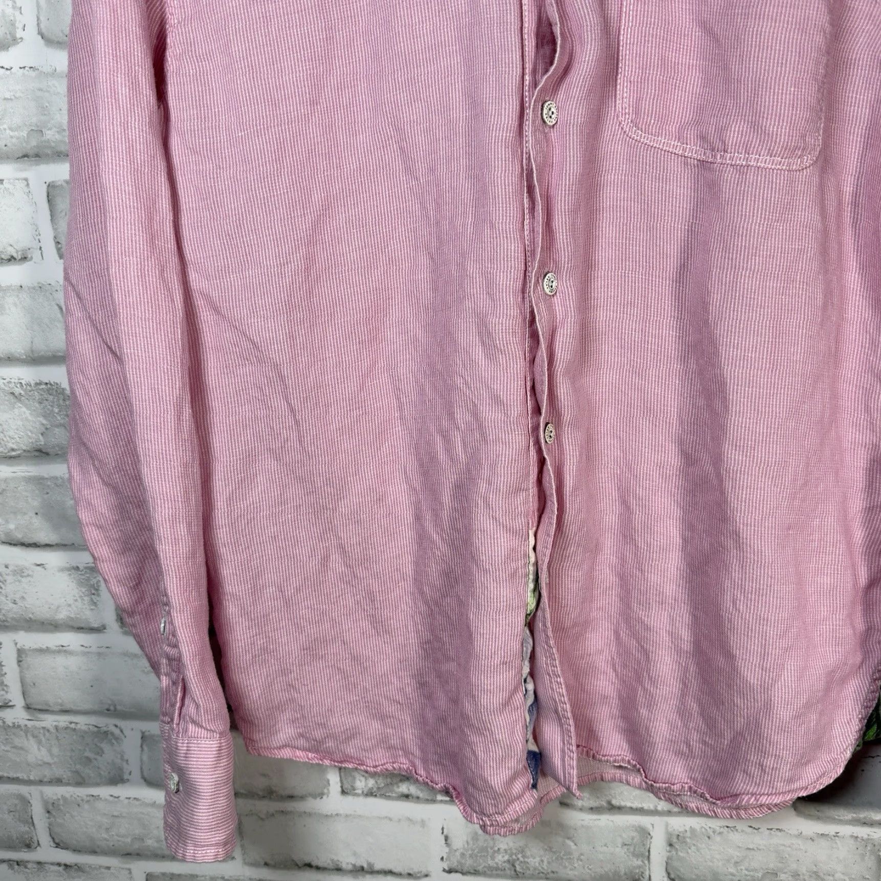 Tommy Bahama VINTAGE Tommy Bahama Pink Linen Long Sleeve Button-Up Shirt M Mens Size US M / EU 48-50 / 2 - 3 Thumbnail