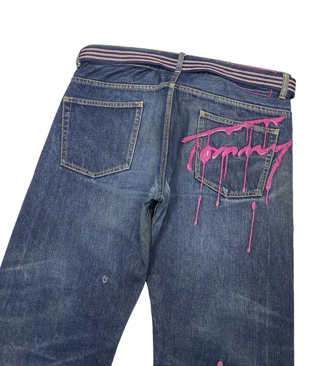Hysteric Glamour × If Six Was Nine × Tommy Hilfiger RARE🔥TOMMY SPLASH EMBROIDERY DISTRESSED DENIM JEANS Size US 34 / EU 50 - 7 Thumbnail