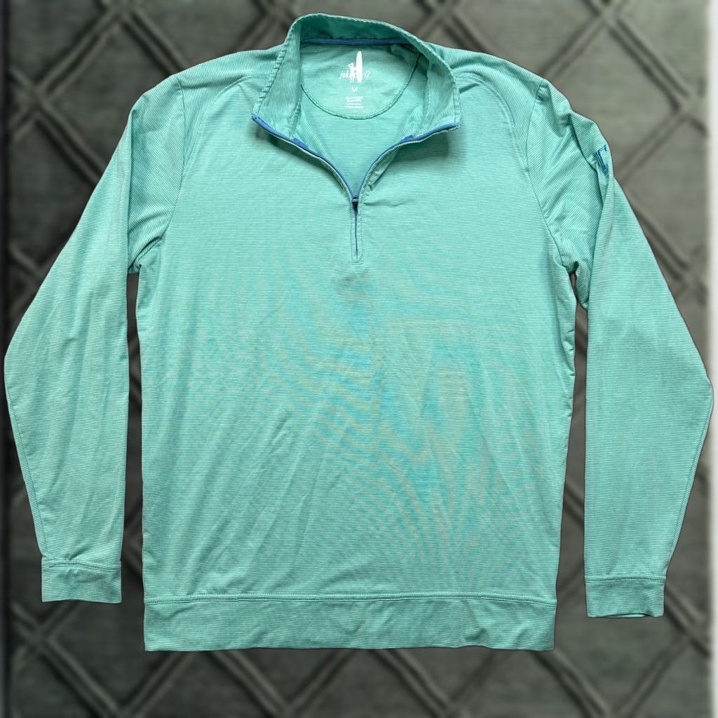 johnnie-O johnnie-O Pullover Mens M Laguna Blue Green 1/4 Zip Performance Golf Shirt Size US M / EU 48-50 / 2 - 1 Thumbnail