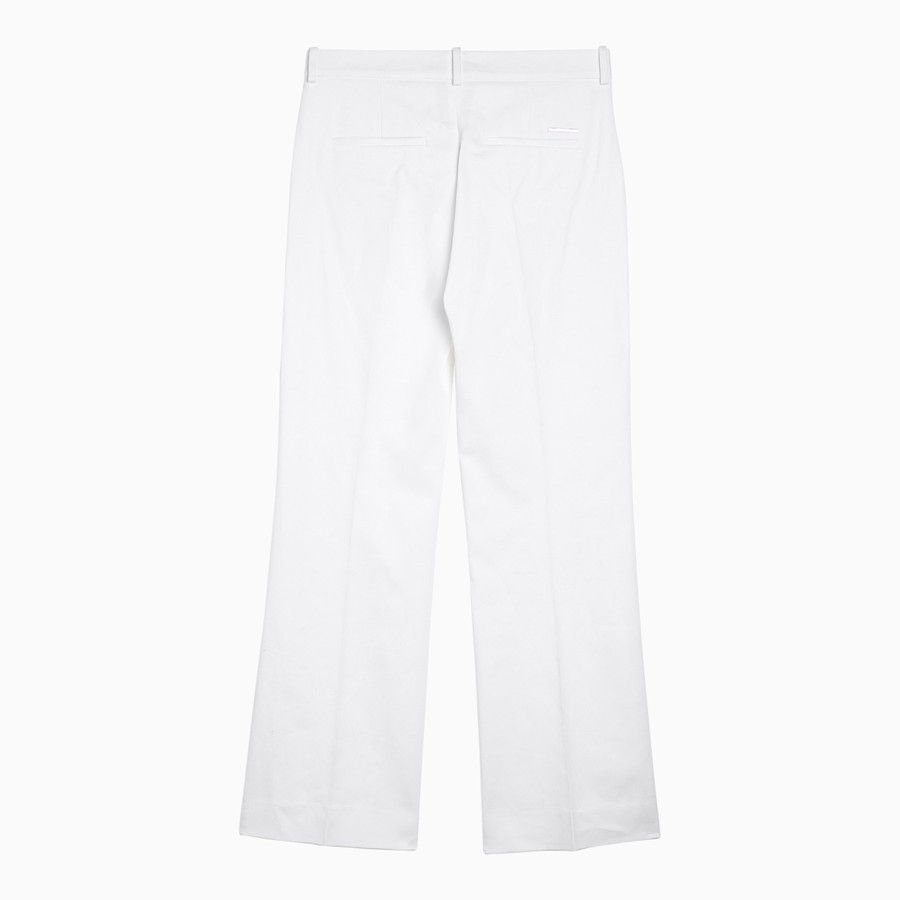 Calvin Klein o1d2blof0824 Viscose Blend Regular Trouser in White Size 28" / US 6 / IT 42 - 2 Thumbnail