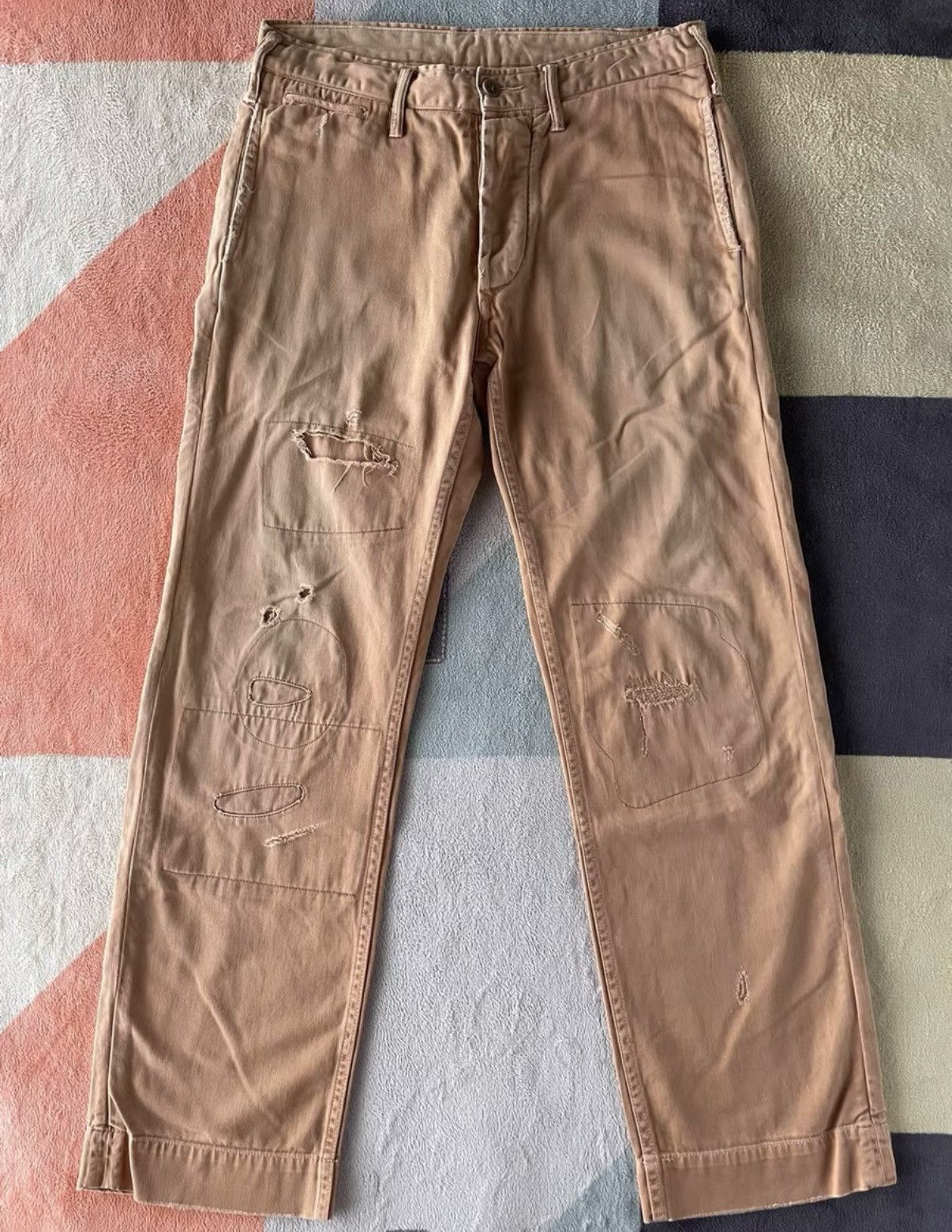 RRL Ralph Lauren RRL Ralph Lauren Double RL Patchwork Casual Pants K22 Size US 28 / EU 44 - 1 Thumbnail