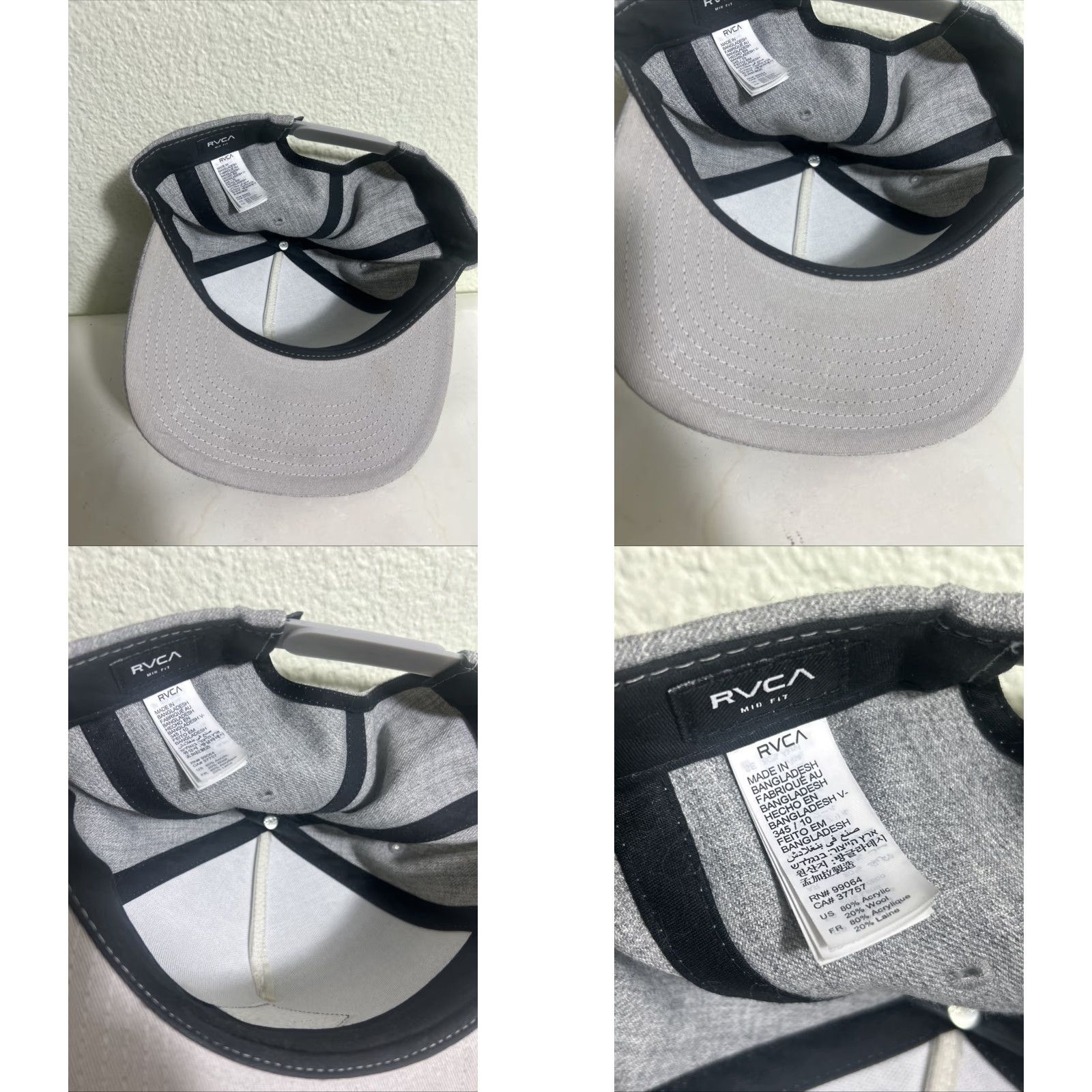 RVCA VINTAGE RVCA VA Patch Twill Snap Back Hat Cap Smoke Grey Adjustable Snapback Men Size ONE SIZE - 9 Thumbnail
