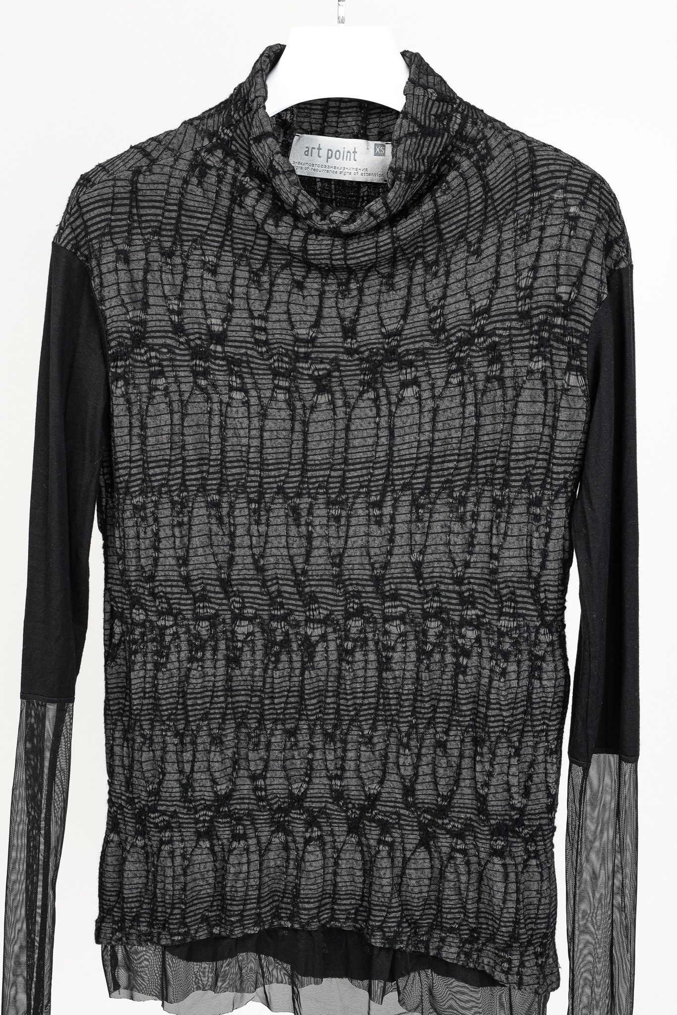 Other Art Point Abstract Design Mesh Detail Long Sleeve Top Size XS / US 0-2 / IT 36-38 - 3 Thumbnail