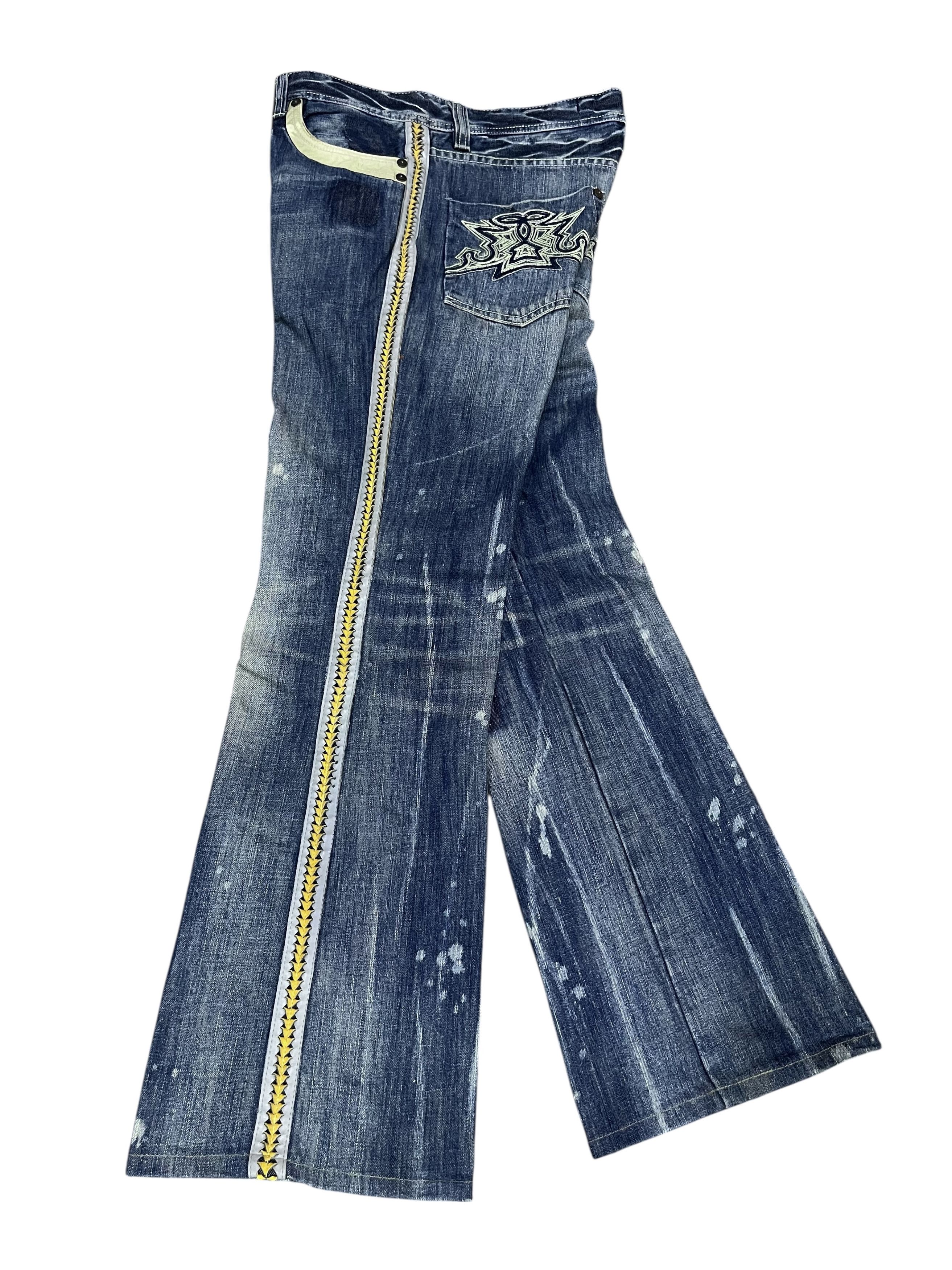 Parasuco PUNK FLARE🔥PARASUCO DENIM LEGEND Distressed Tribal Jeans💥 Size US 33 - 3 Thumbnail