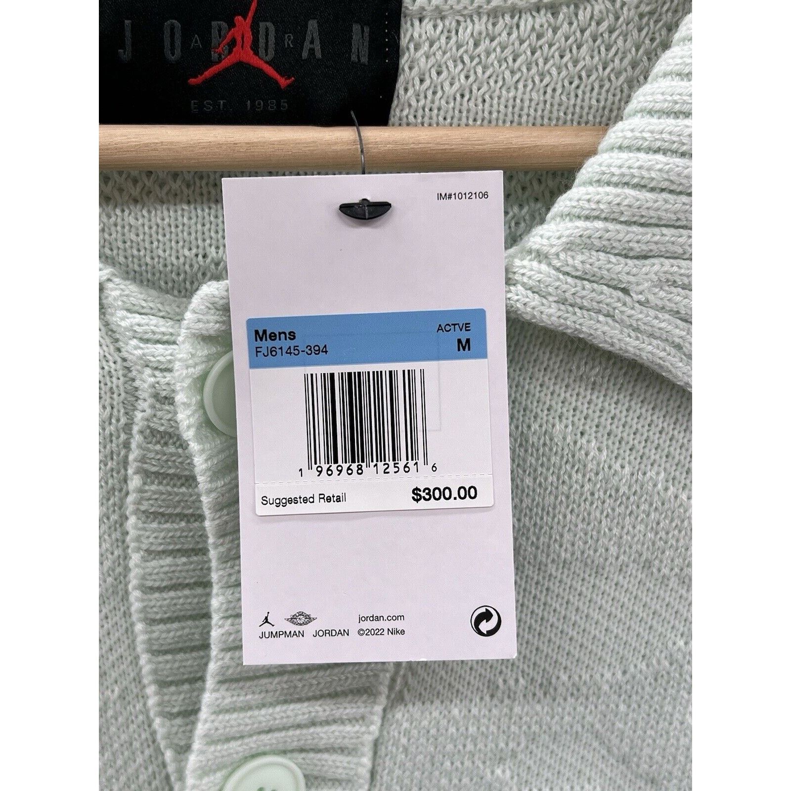 Nike Jordan J Balvin Cropped Sweater Mint Green FJ6145-394 Size US M / EU 48-50 / 2 - 4 Thumbnail