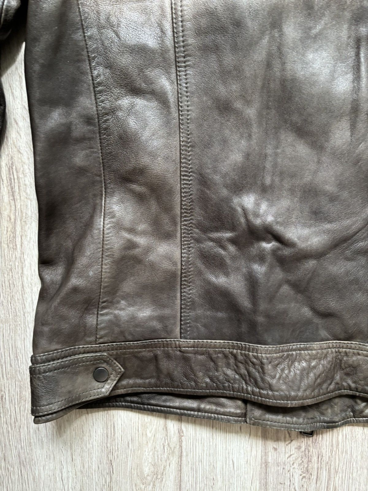 Allsaints AllSaints Conroy Leather Biker Jacket Men Size S Brown Moto Size US S / EU 44-46 / 1 - 16 Thumbnail