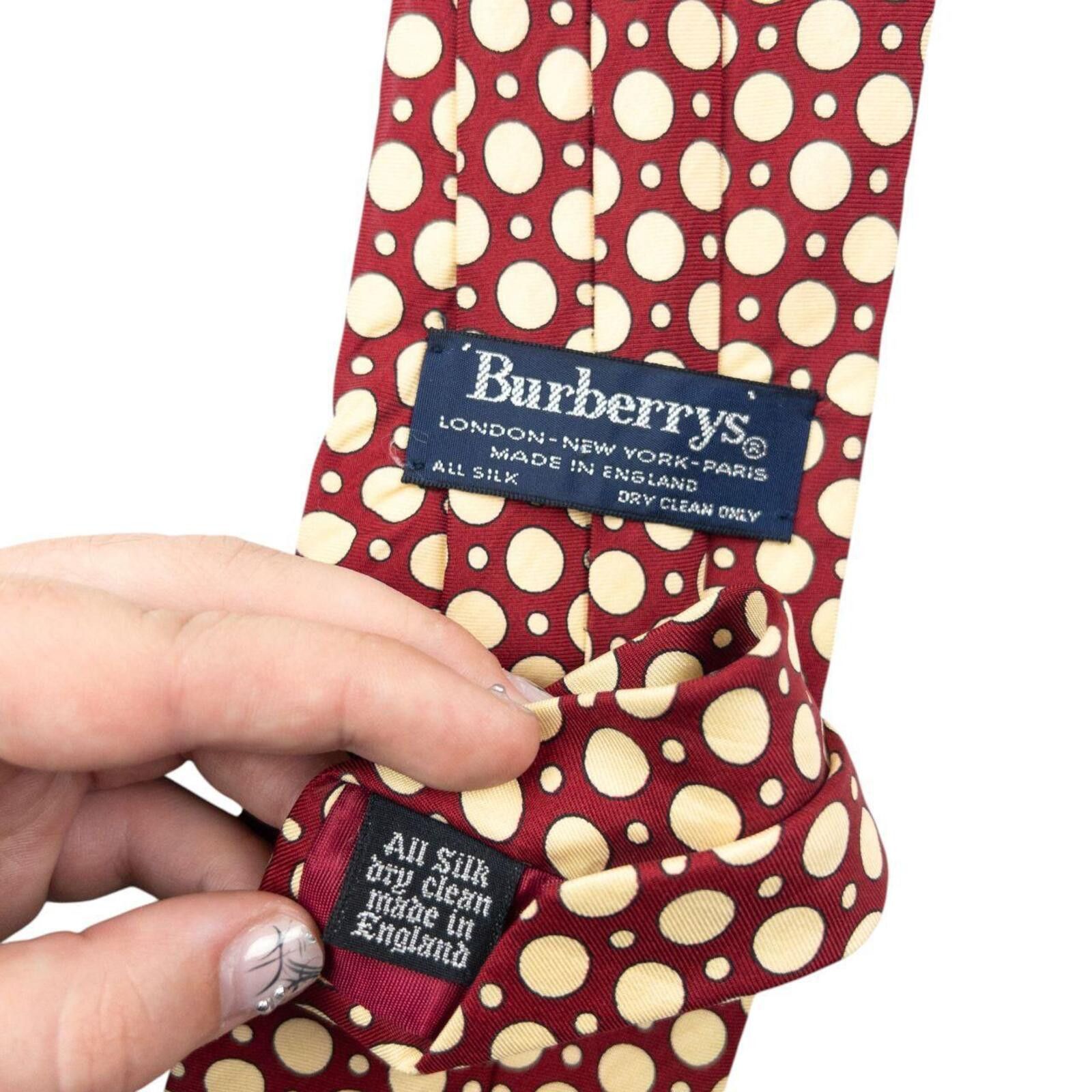 Burberry Vintage 90s Burberry Polka Dot Silk Tie Size ONE SIZE - 7 Thumbnail