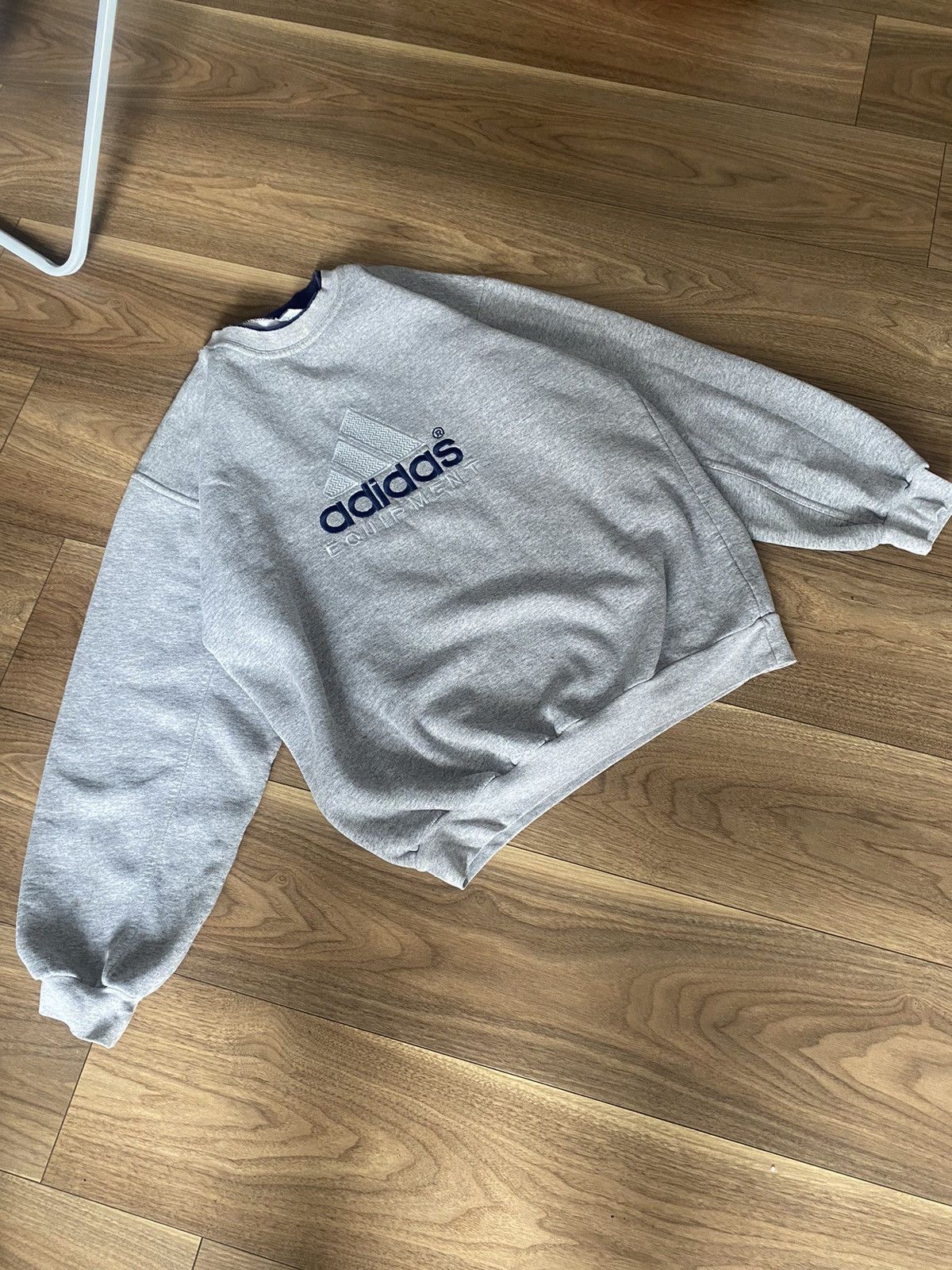 Adidas × Vintage 90s Vintage Adidas Equipment Grey Baggy Crewneck Sweatshirt Size US L / EU 52-54 / 3 - 1 Thumbnail