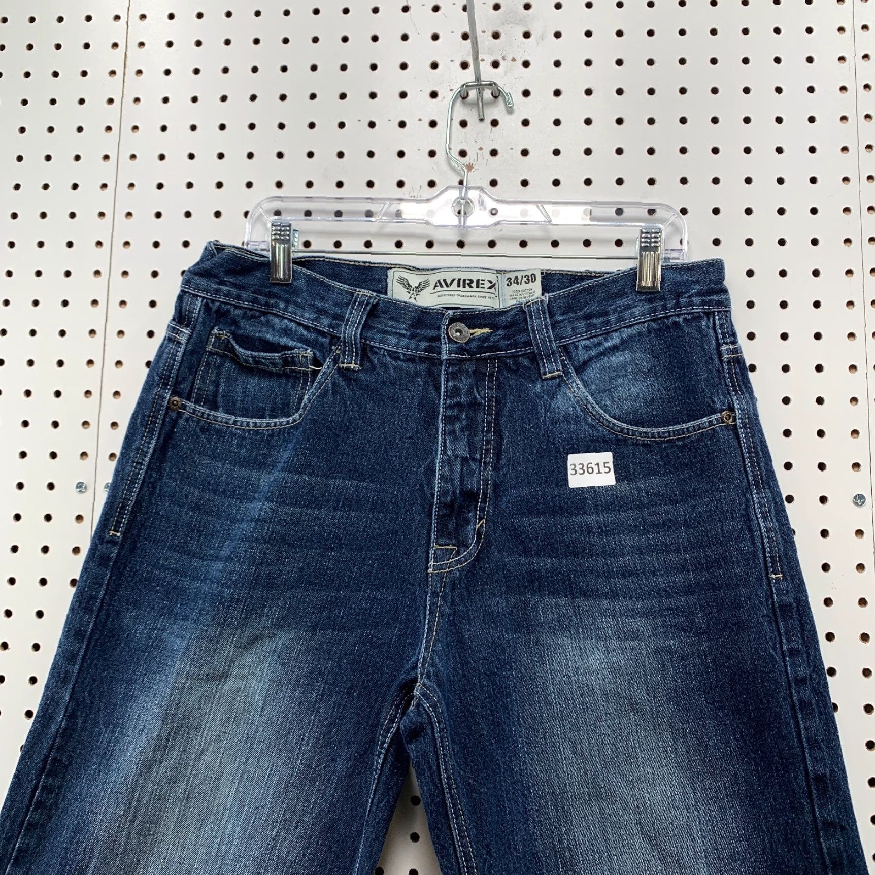 Avirex VINTAGE Avirex Jeans Mens 34x30 Dark Wash Hip Hop Baggy Denim 90s Punk Skinny Fit Size US 33 - 7 Thumbnail