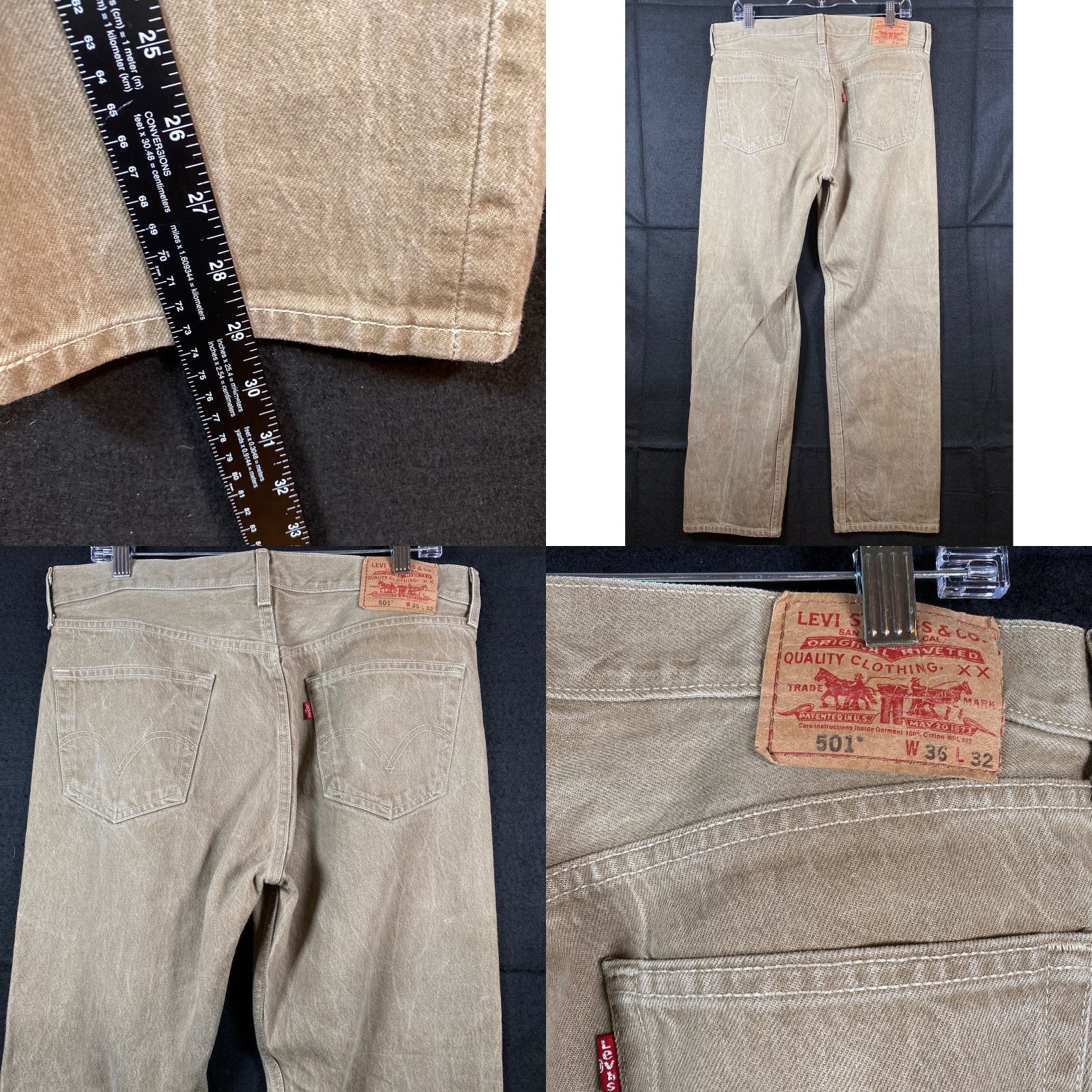 Levi's Levi's Jeans Brown Denim 501 Button Fly Straight Cotton 34x29 Mens Regular 5-Pocket Design Modern Casual Size US 34 / EU 50 - 8 Thumbnail
