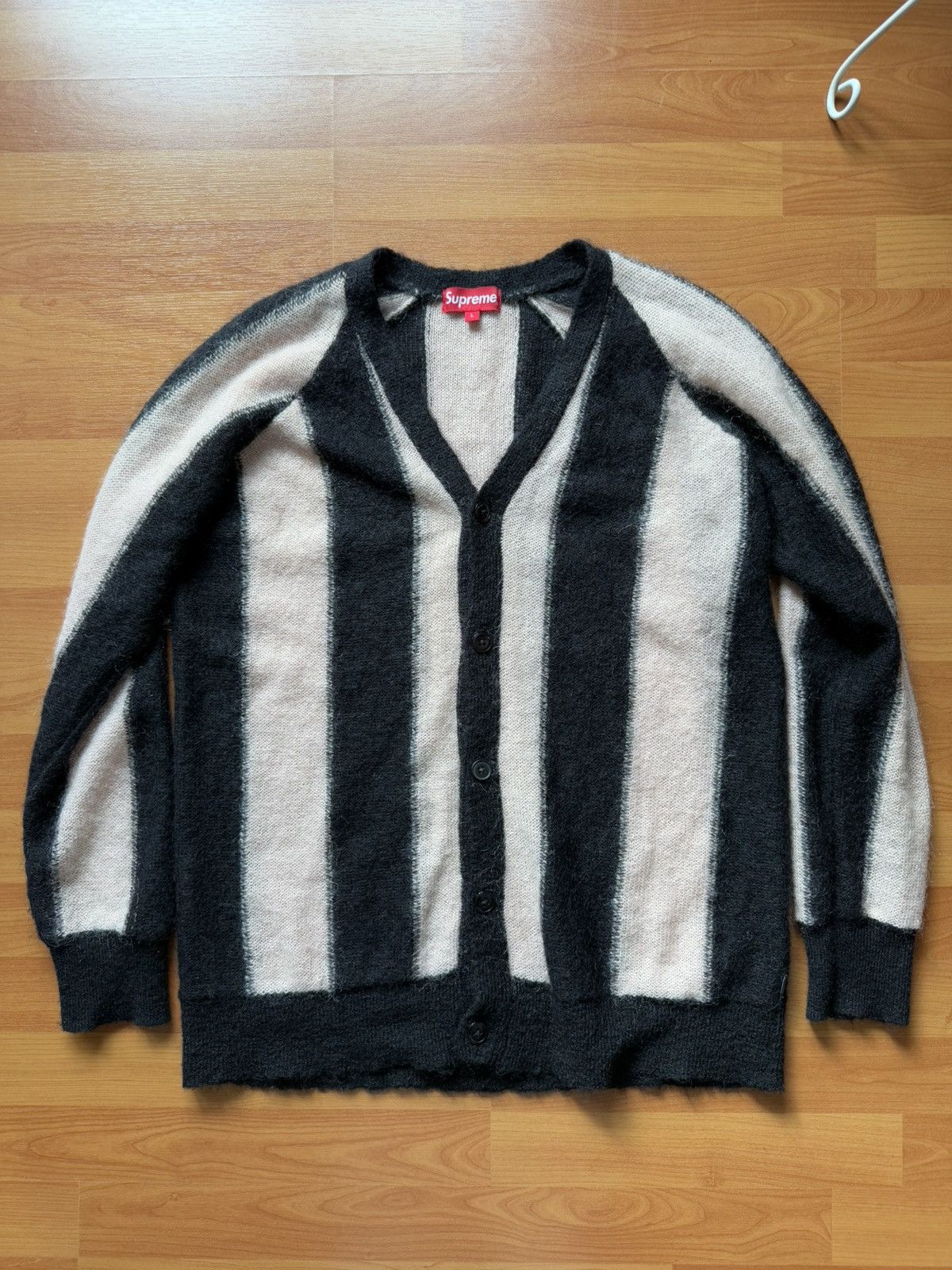 Supreme Supreme Floral Stripe Cardigan - Black | Grailed