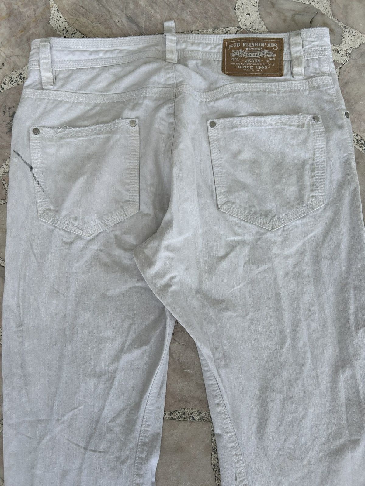 Dsquared2 Motherfucker Denim Dsquared Italy White Vintage Size US 33 - 16 Thumbnail