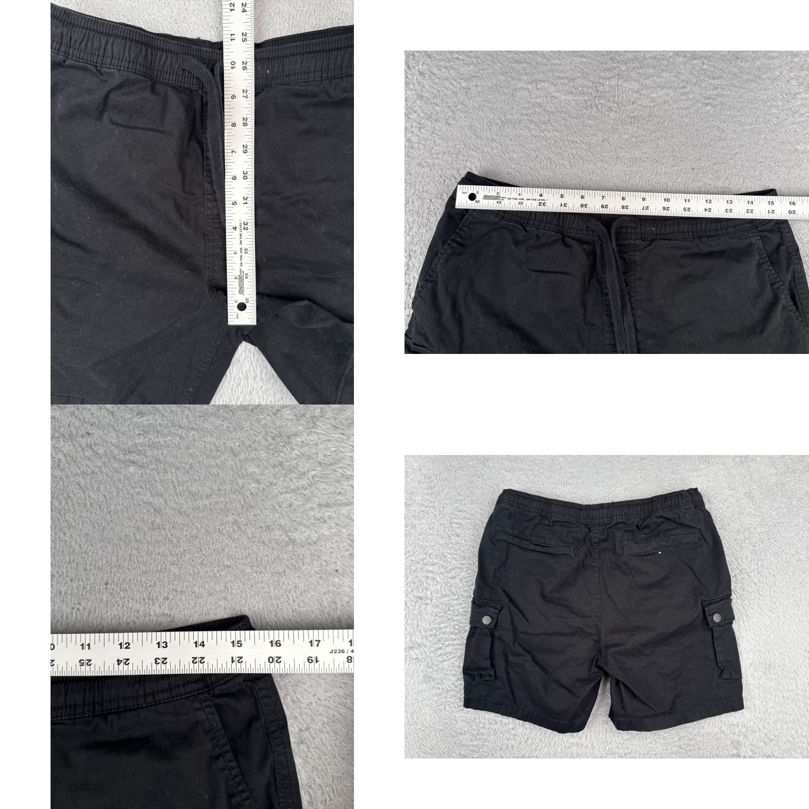 Vintage RDI Cargo Shorts Men Small Black Cotton Blend Canvas 32x6 Regular Waist 32 Inseam 6" Pockets Casual Travel Workwear 6" Inseam Mens Shorts Size US 29 - 8 Thumbnail