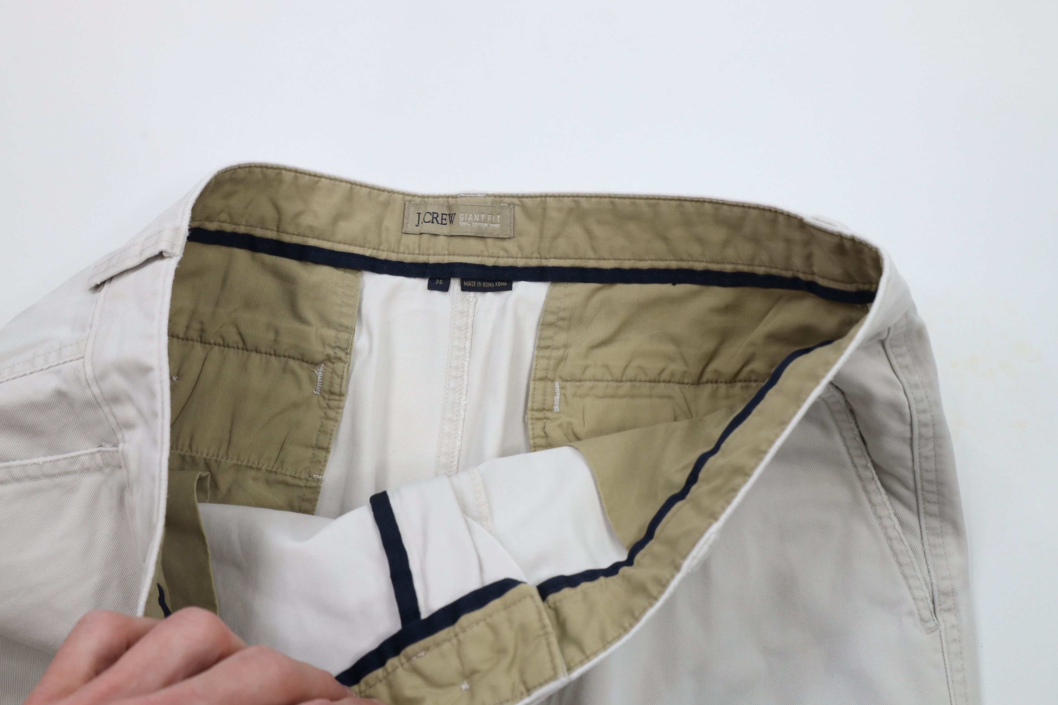J.Crew × Vintage Vintage 90s J Crew Wide Leg Baggy Chino Pants Stone Beige Size US 36 / EU 52 - 7 Thumbnail