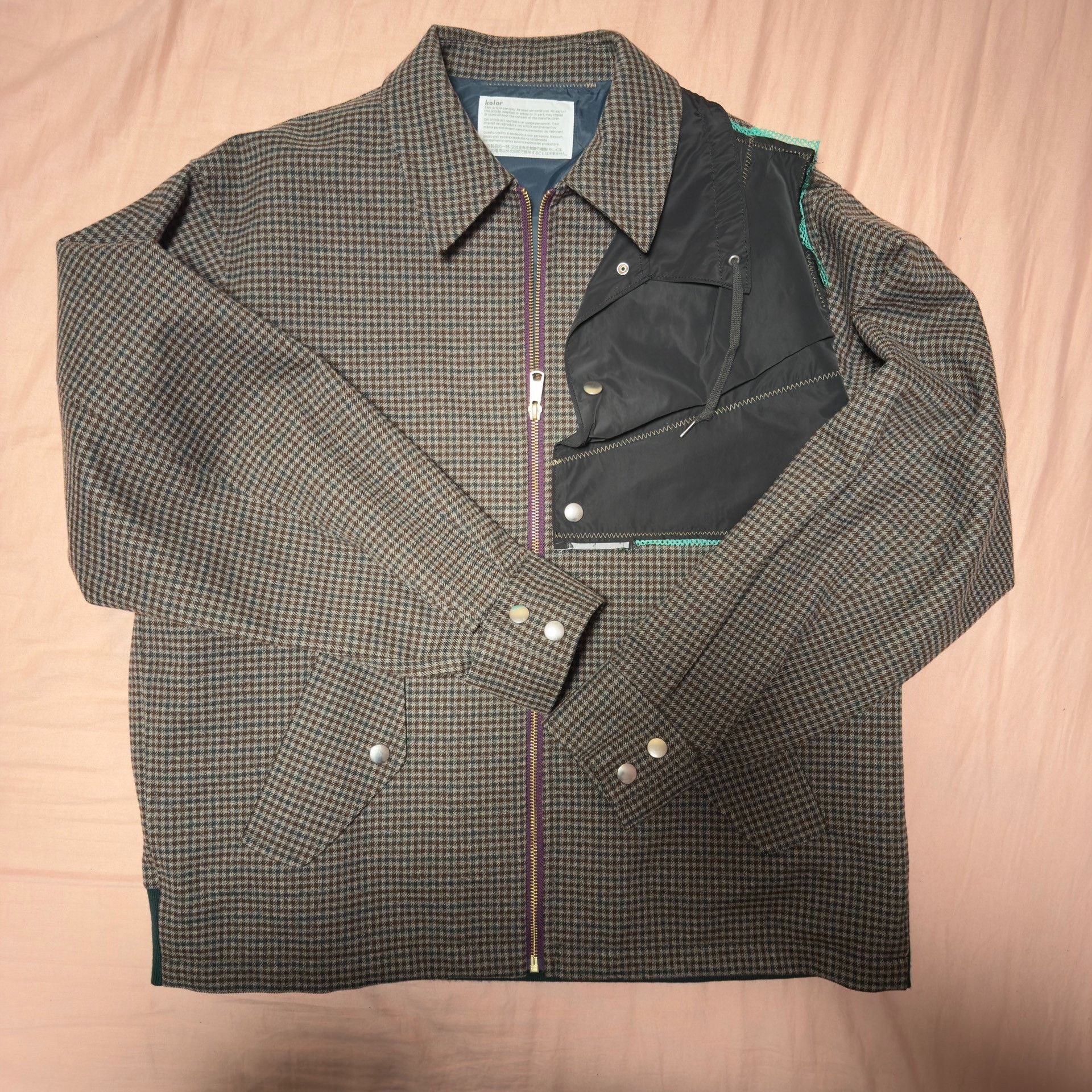 Kolor KOLOR 23AW Houndstooth Paneled Zip Jacket Size US M / EU 48-50 / 2 - 1 Thumbnail