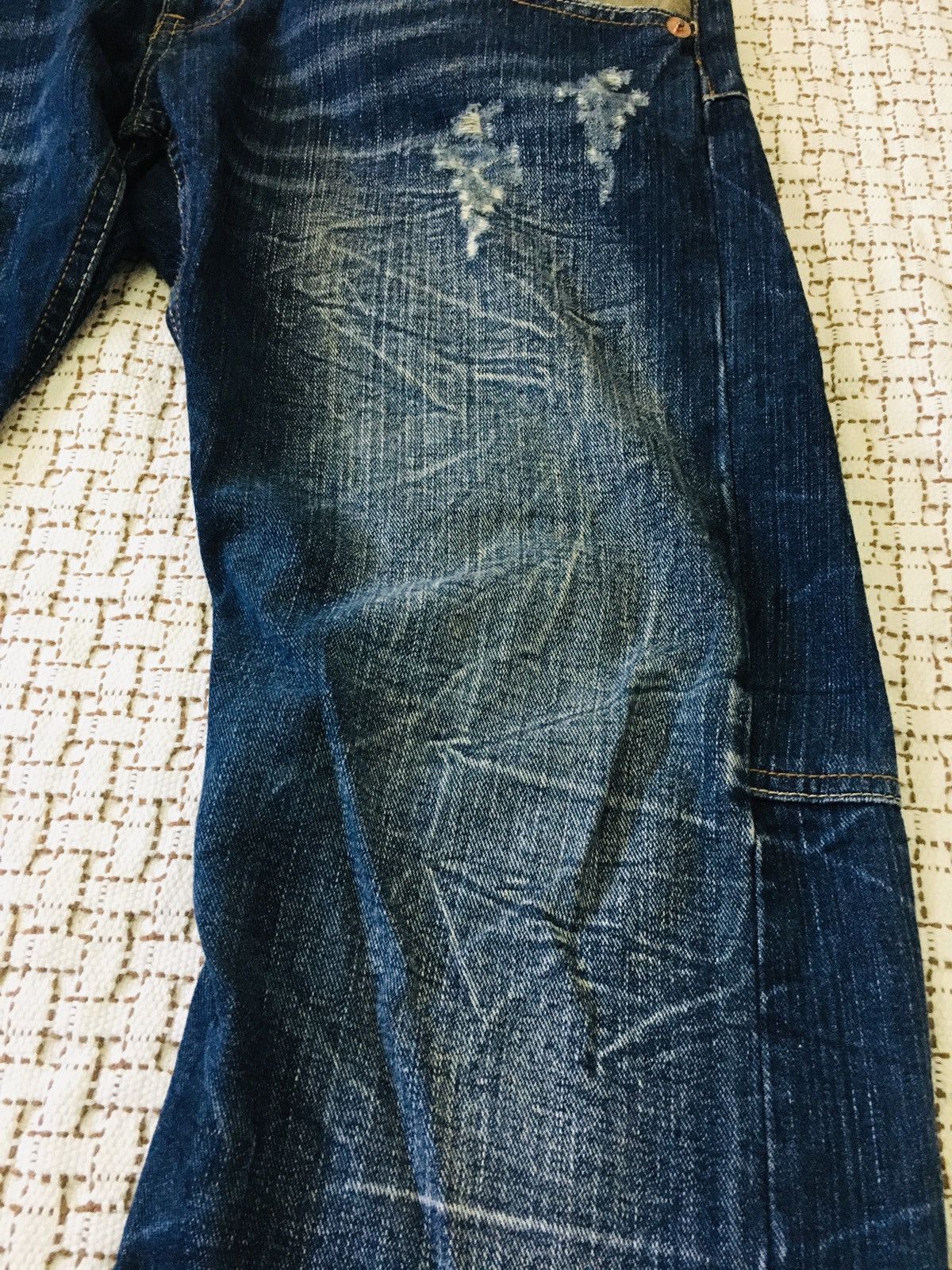Japanese Brand × PPFM Dominate Love Rock Double Waist Handcrafted Jeans (17) Size US 32 / EU 48 - 5 Thumbnail