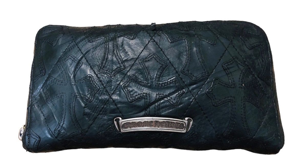 Chrome Hearts Chrome Hearts cross symmetry distressed long zip wallet Size ONE SIZE - 4 Thumbnail
