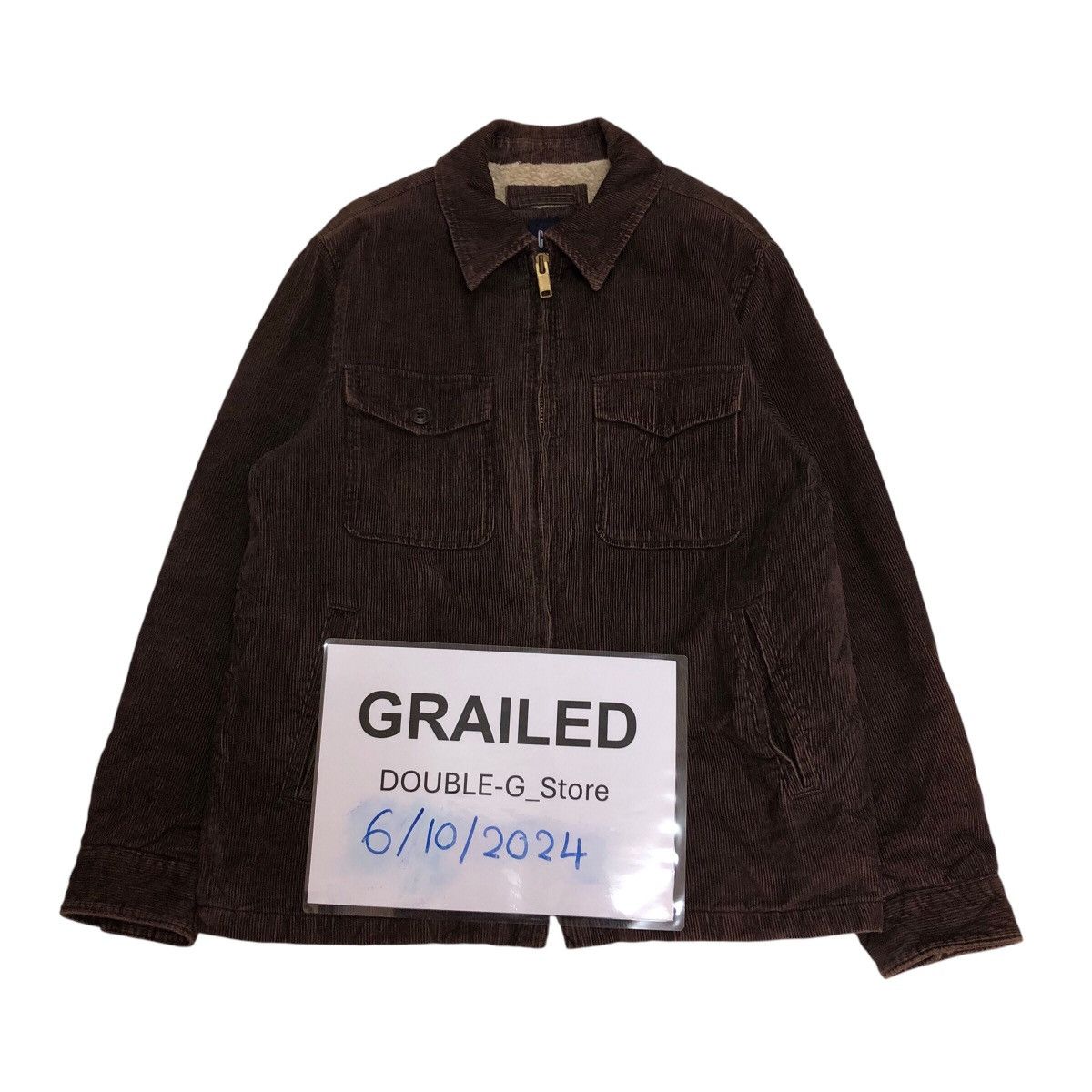 📌Vintage Corduroy Bomber Biker Jacket Gap Shearling
