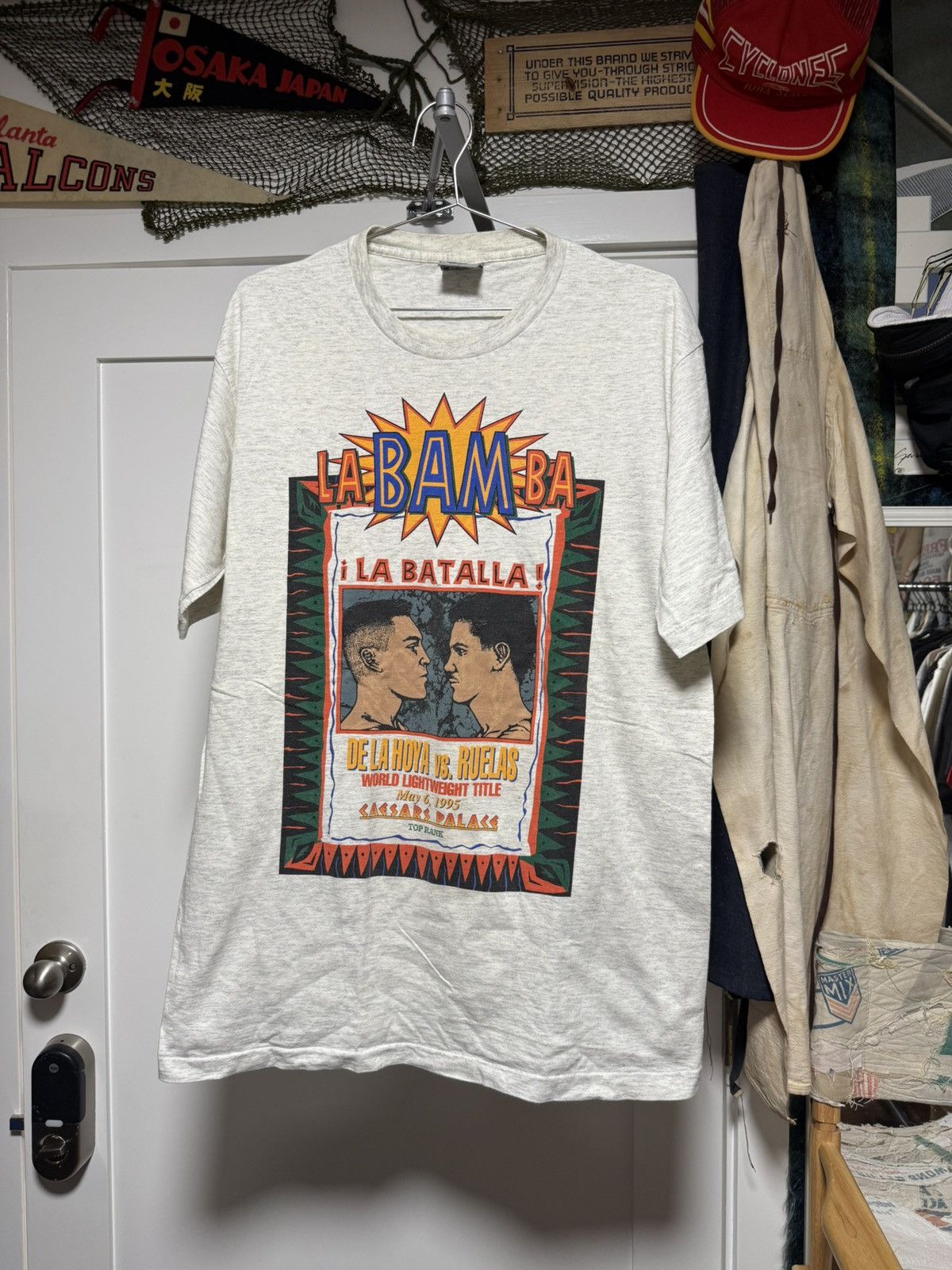 Vintage 1995 LaBamBa De La Hoya vs Ruelas Fight Shirt Size US L / EU 52-54 / 3 - 1 Thumbnail