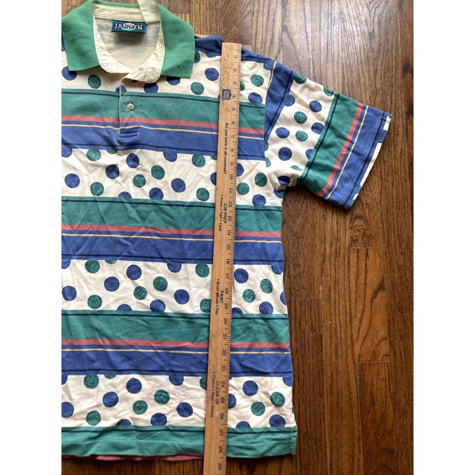 Jantzen VINTAGE Jantzen Polo Shirt Mens Large All Over Print AOP Passport Stamps Retro Size US L / EU 52-54 / 3 - 6 Thumbnail