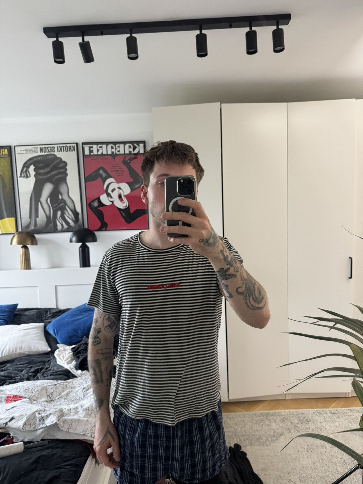 Saint Laurent Paris Saint Laurent Knit Stripe Tee Designer Luxury Center Logo Size US M / EU 48-50 / 2 - 7 Thumbnail