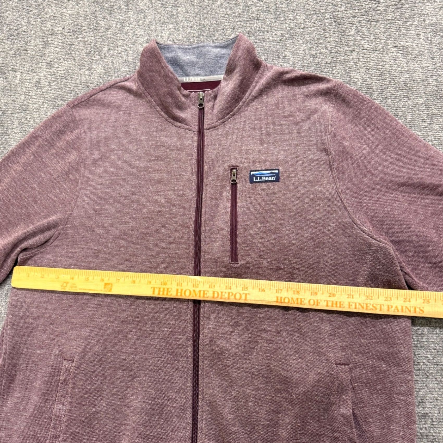 Vintage L.L.Bean Full-zip Jacket Men XL Maroon Cotton Lightweight Traditional Fit Red Cotton Blend Distressed Basic Jacket Mens XL Size US XL / EU 56 / 4 - 5 Thumbnail