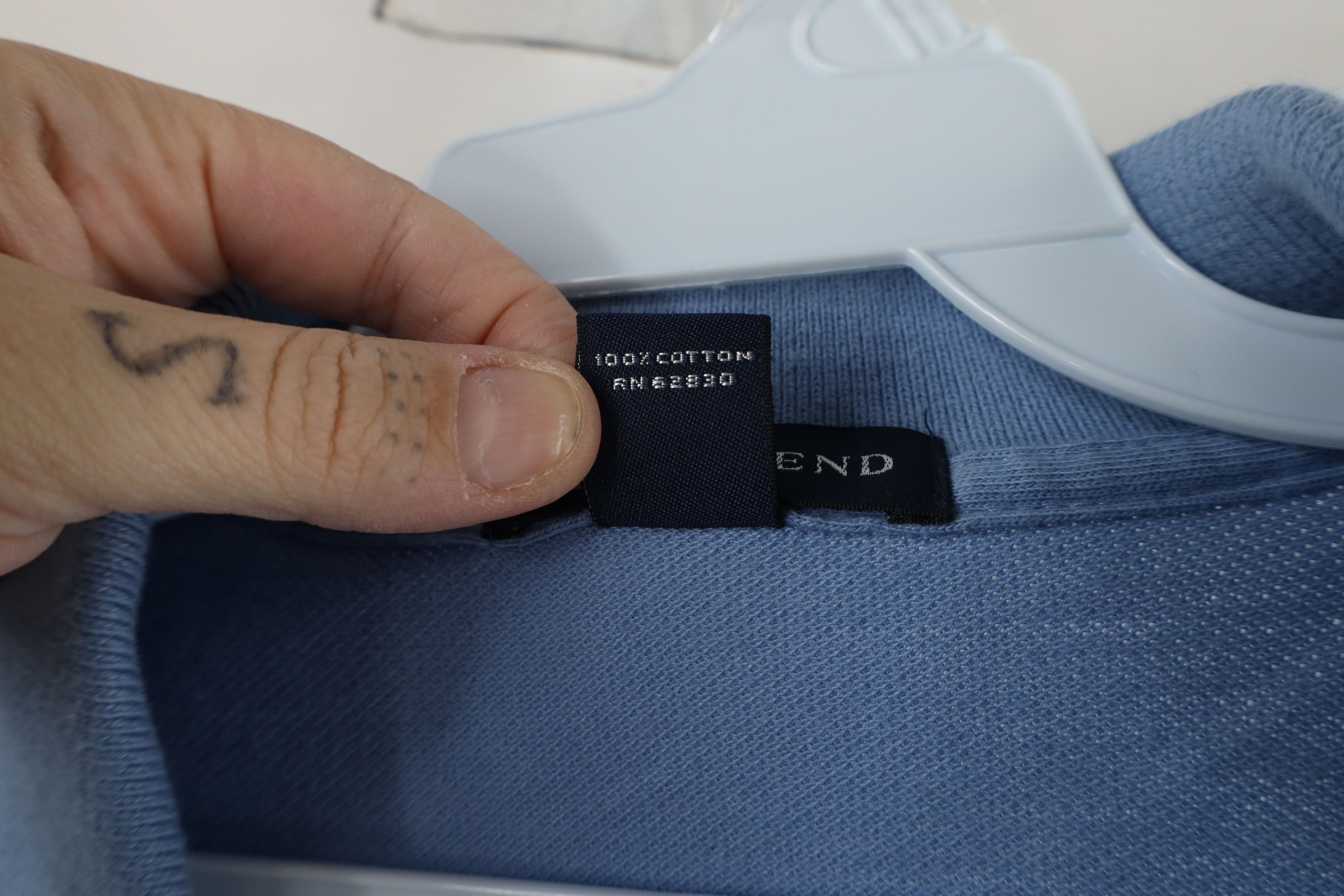 Lands' End × Vintage Vintage 90s Lands End Long Sleeve Polo Shirt Carolina Blue Size L / US 10 / IT 46 - 5 Thumbnail