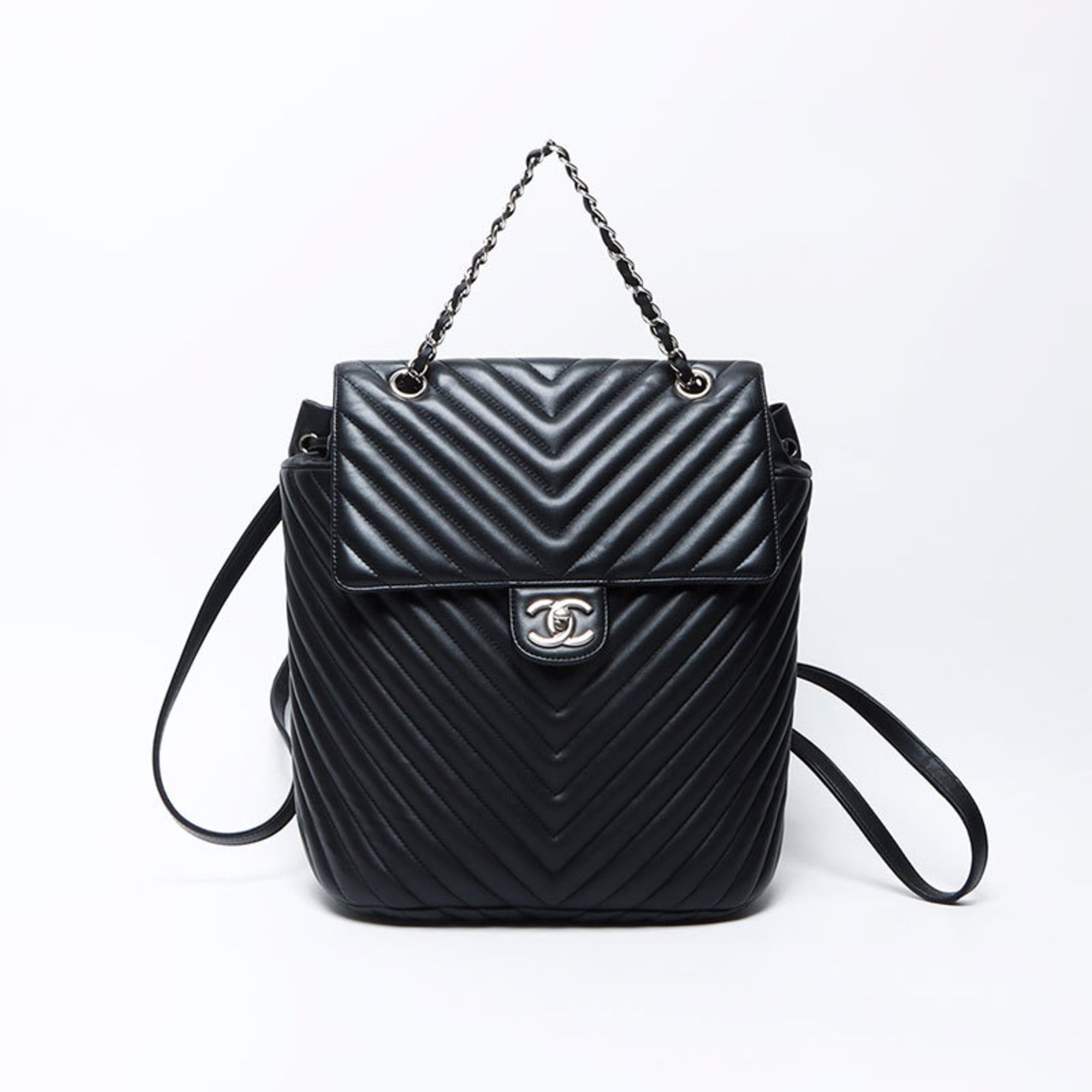 Chanel CHANEL Coco Mark V-Stitch Chevron 22 Series Backpack/Daypack, Black, WS12229, 2015-2016 Size ONE SIZE - 1 Thumbnail