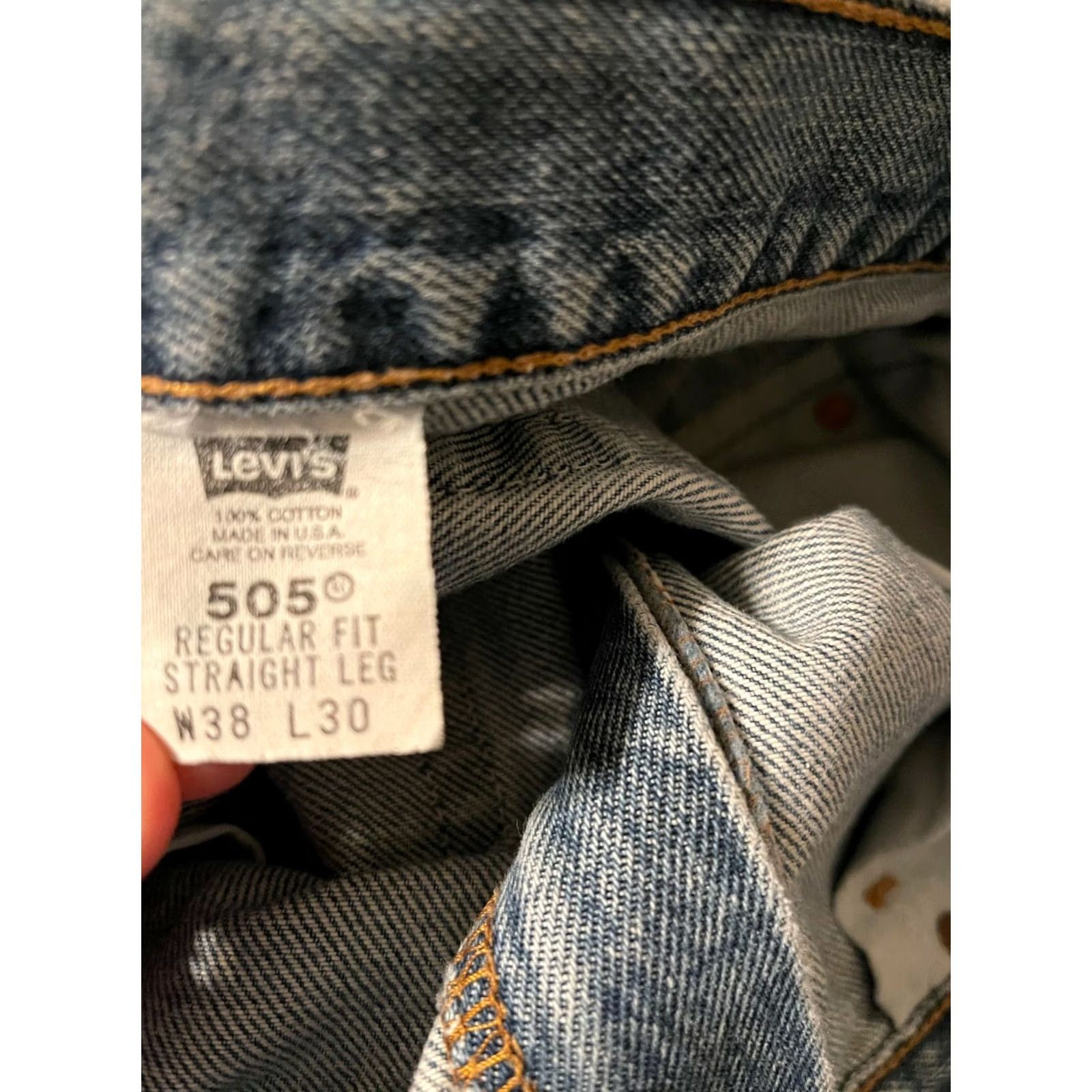 Levi's VINTAGE Levi's Jeans Red Tab 505 Cotton Denim Men's 38x30 USA Made Size US 30 / EU 46 - 4 Thumbnail