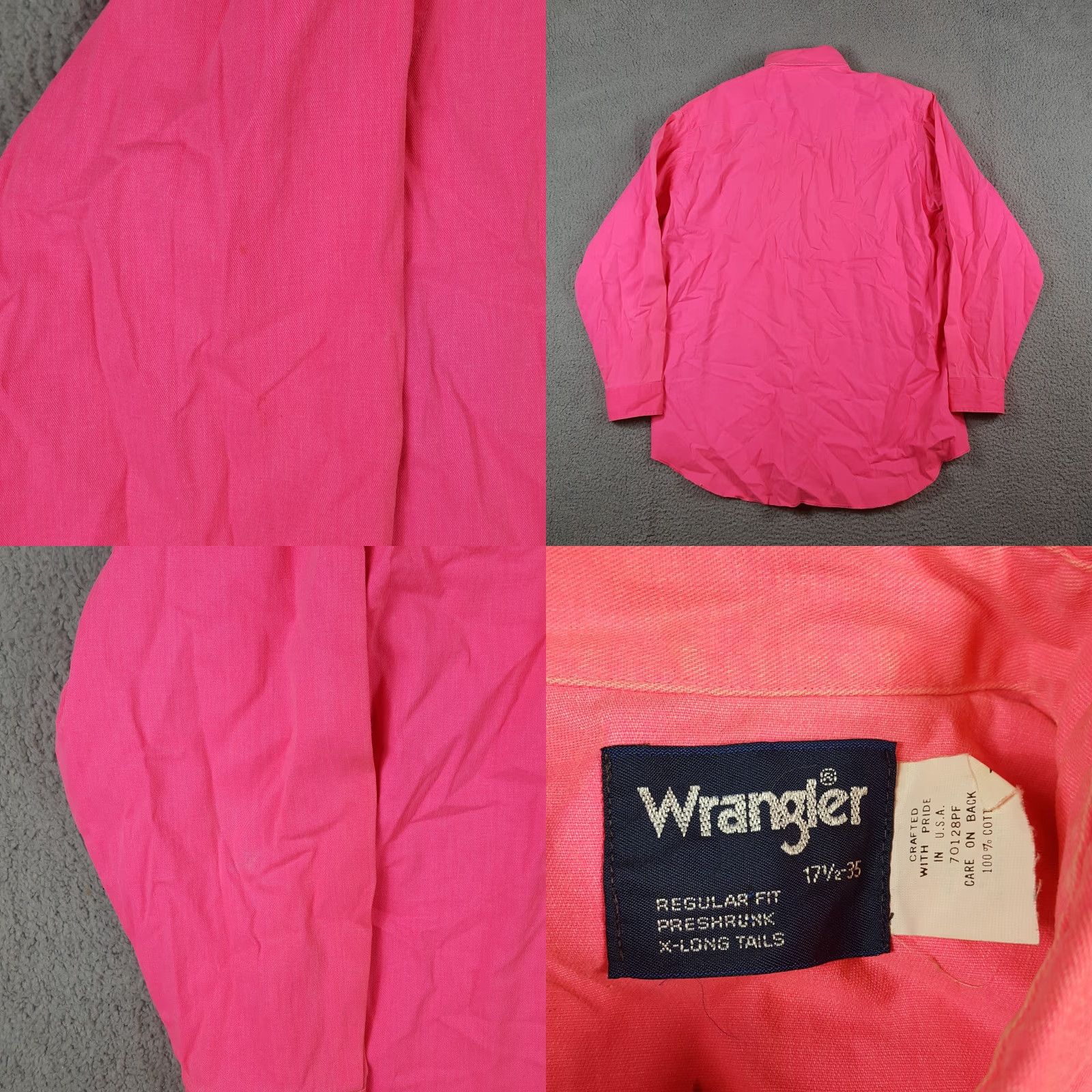 Wrangler VINTAGE Wrangler Brushpopper Western Hot Pink Cowboy Shirt Size L Button Up VTG Size US L / EU 52-54 / 3 - 8 Thumbnail