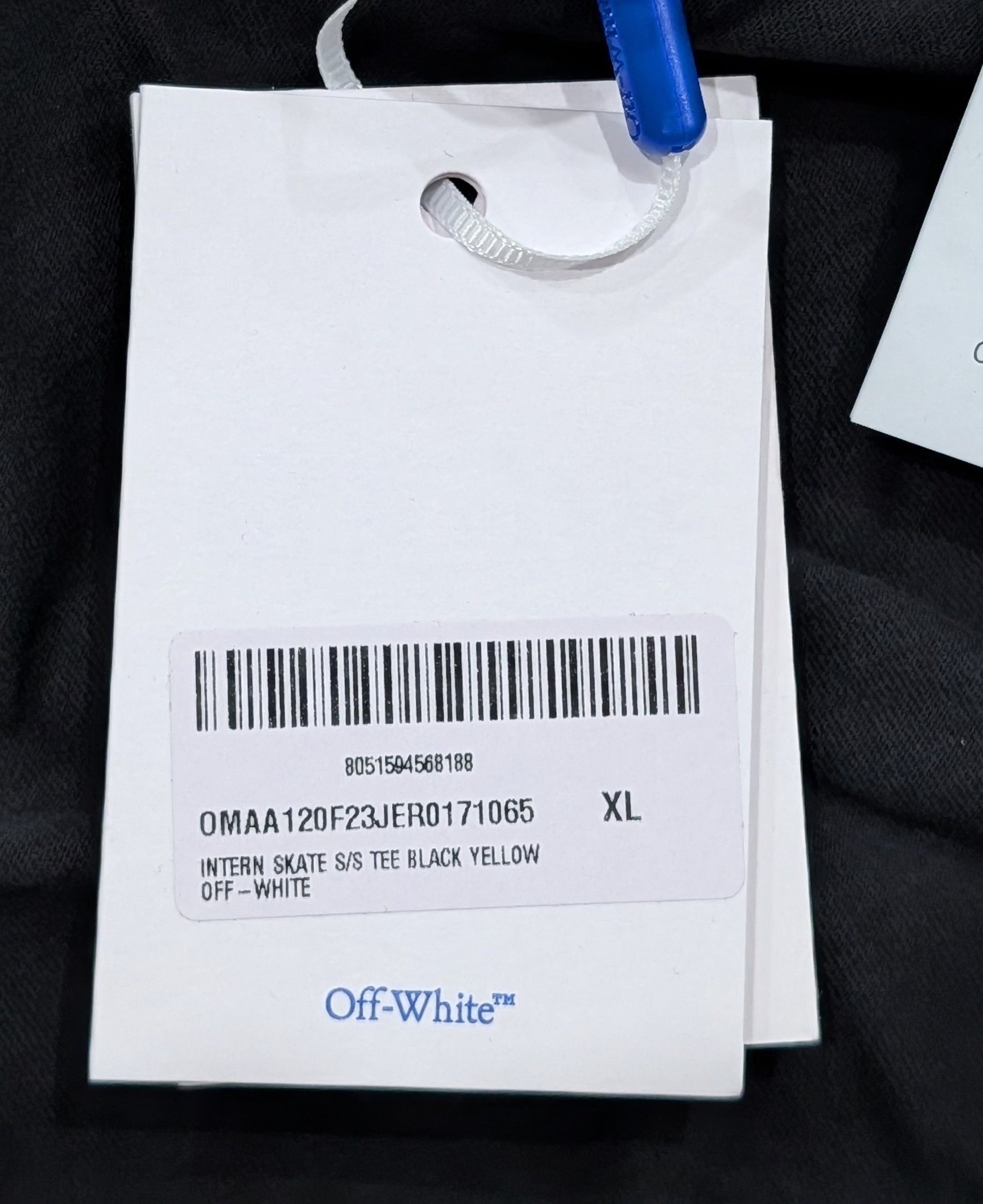 Off-White Off-White "Intern" Cotton Crewneck T-Shirt Black/Yellow XL Size US XL / EU 56 / 4 - 10 Thumbnail