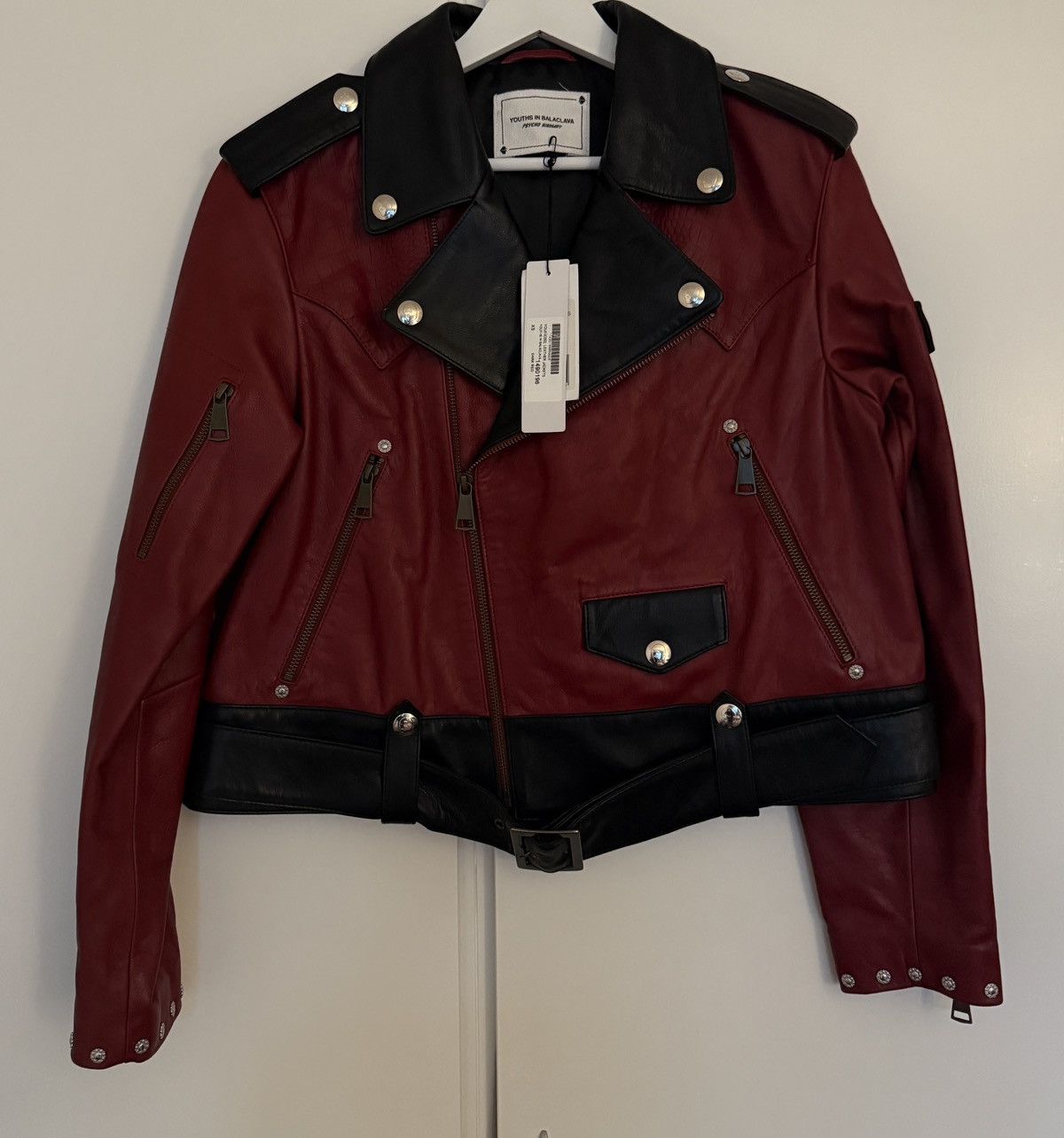 Youths In Balaclava Youths In Balaclava Red Leather Biker Jacket Size US XS / EU 42 / 0 - 6 Thumbnail