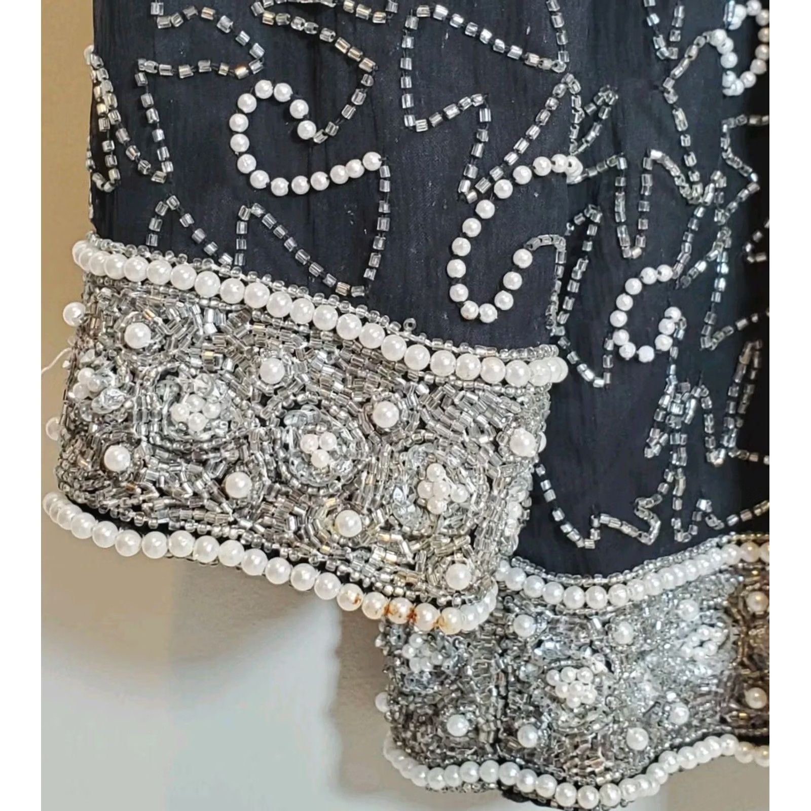 Vintage Vintage Laurence Kazar Beaded Silk Black Jacket Blazer Lined Womens Size L Size L / US 10 / IT 46 - 6 Thumbnail