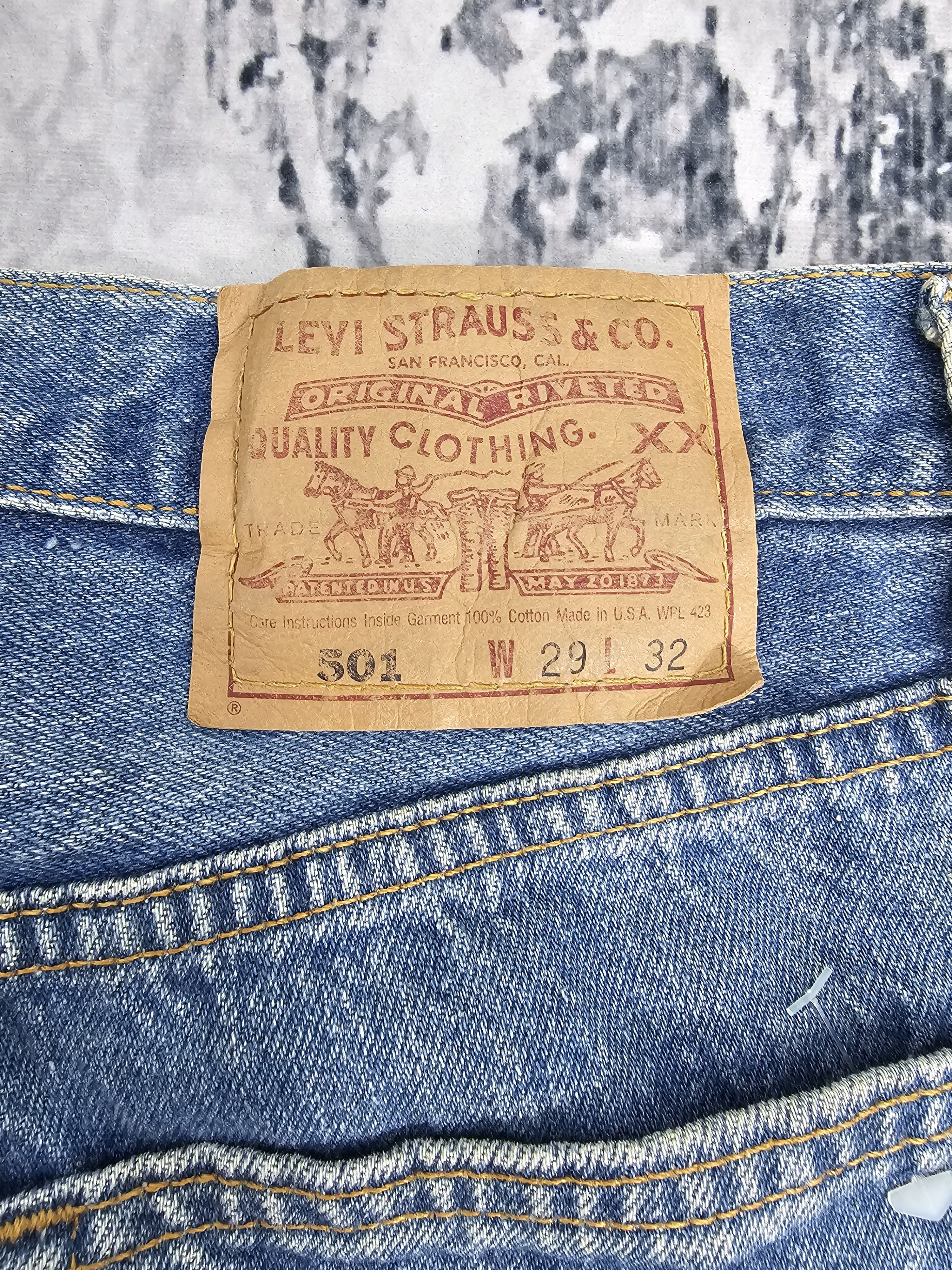 Levi's Vintage LEVIS 501 Ripped Blue Jeans L0449 Size 27X31.5 Size US 27 - 10 Thumbnail