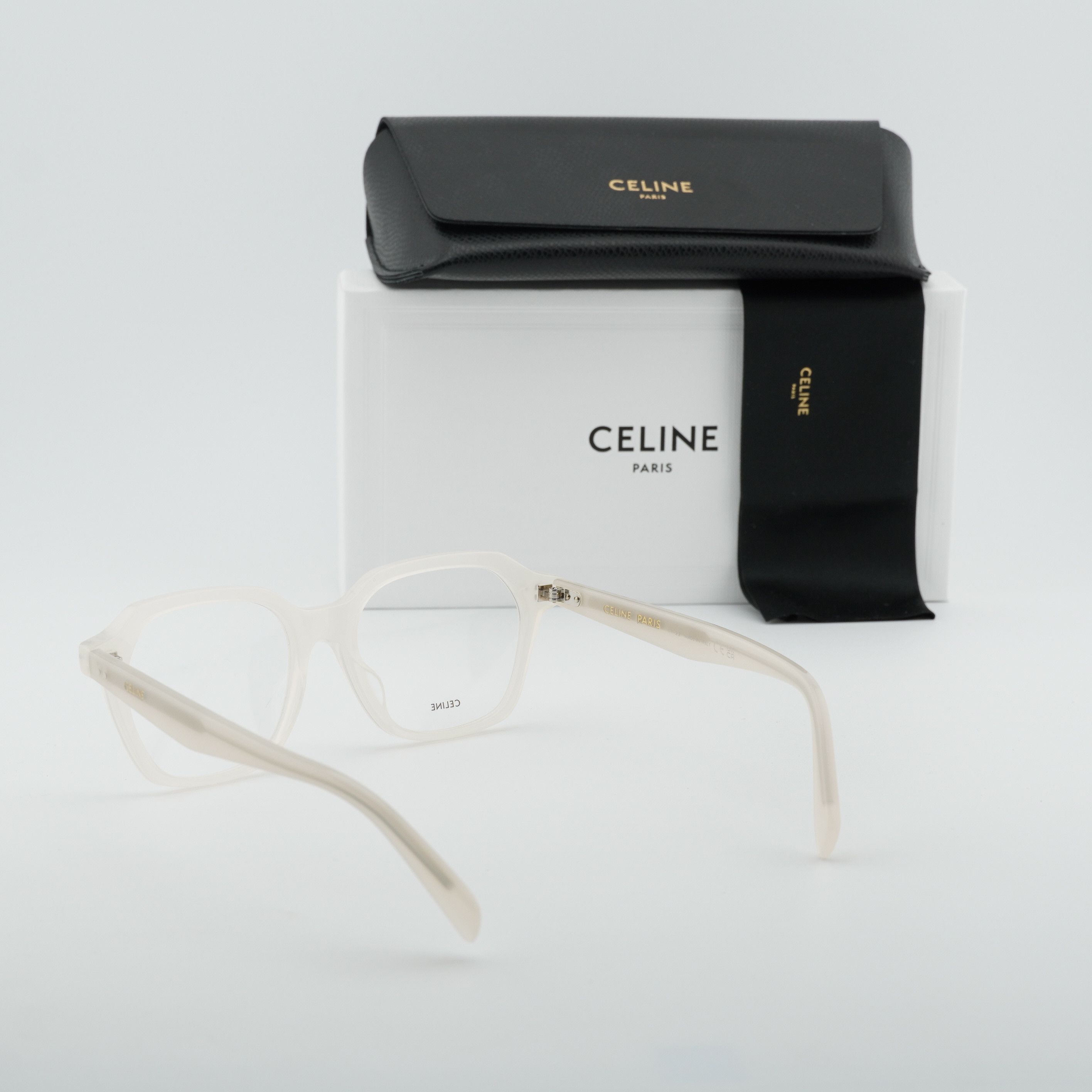 Celine Celine CL50127I 025 Eyeglasses Ivory 52mm Square Frame Size ONE SIZE - 11 Thumbnail