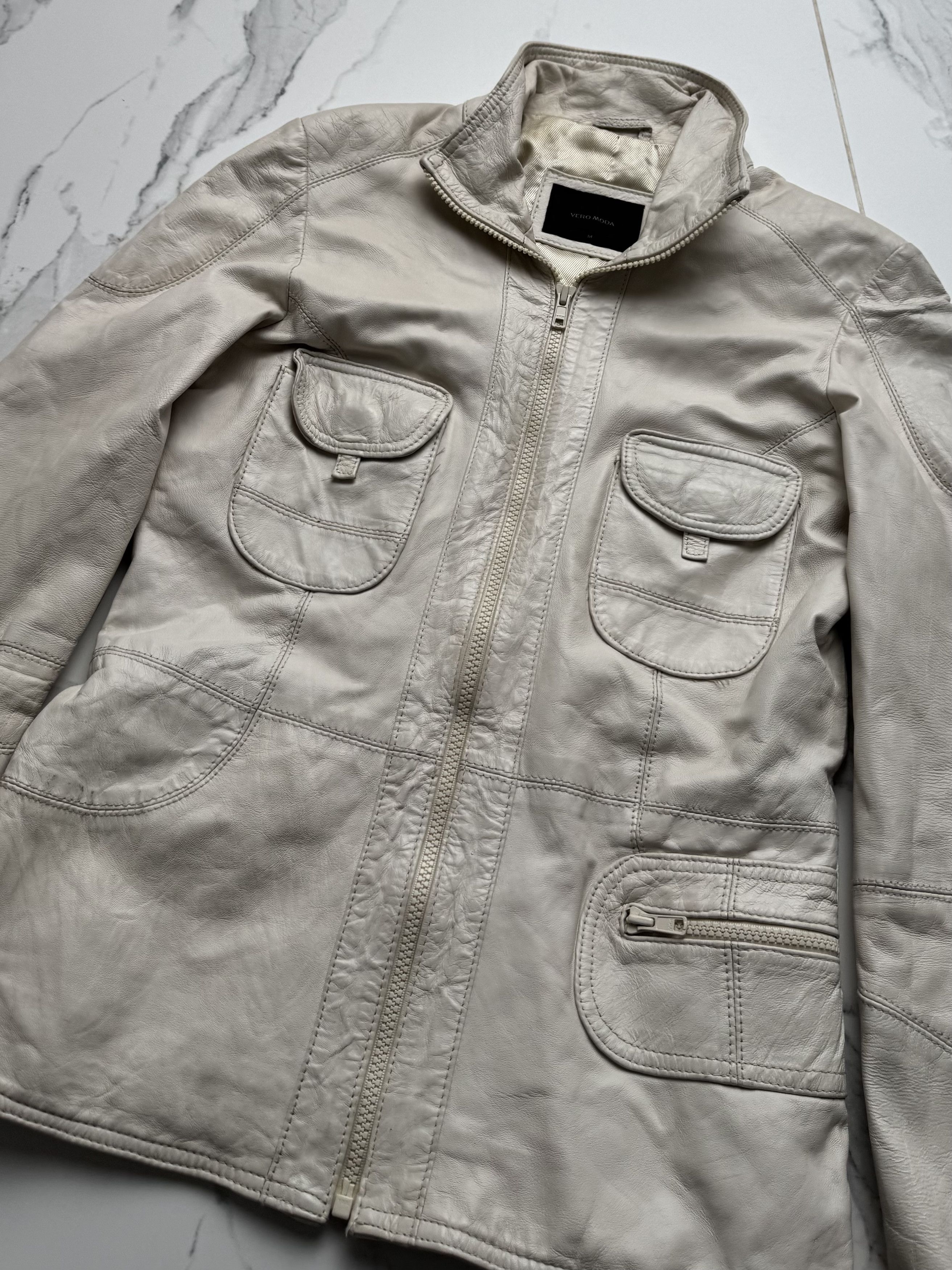 Genuine Leather Leather Jacket Women Zip Utility Fitted Pocket Y2K Size M Size M / US 6-8 / IT 42-44 - 5 Thumbnail