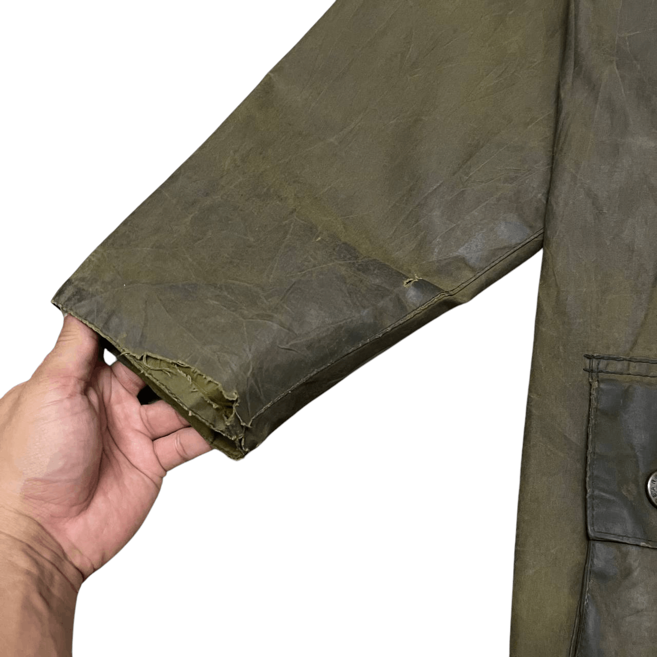 Barbour Vintage 90's Barbour Beaufort A150 Waxed Distressed Jacket Size US M / EU 48-50 / 2 - 5 Thumbnail