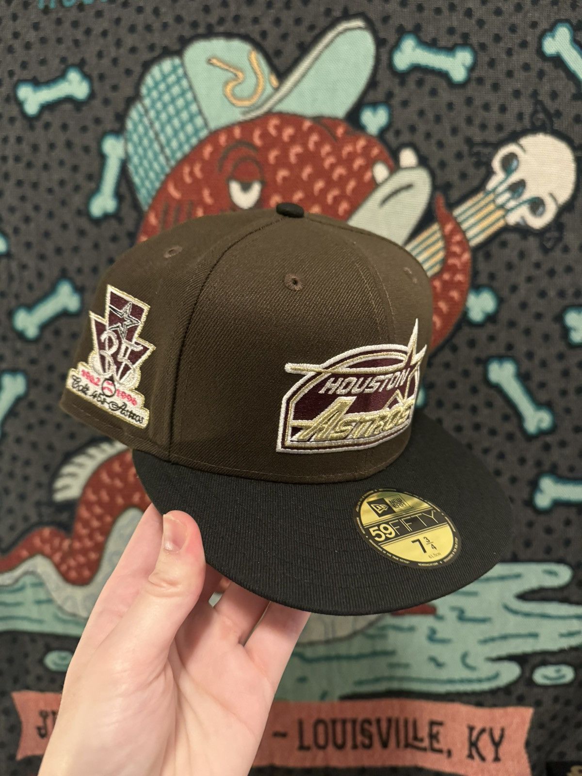image of New Era Houston Astros 7 3/4 Aux Ugk Pro Image in Brown, Men's