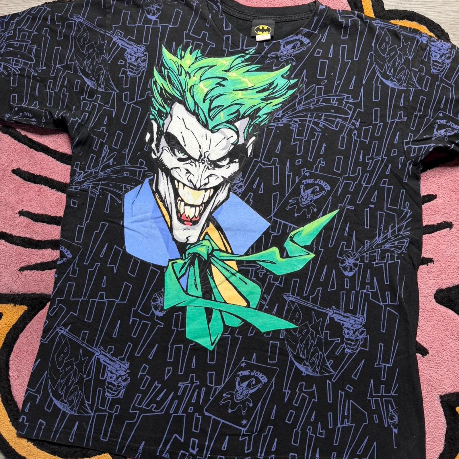 DC Comics × Vintage Vintage 90’s DC Comics Batman’s The Joker Mega Print T-shirt Size US XL / EU 56 / 4 - 2 Thumbnail