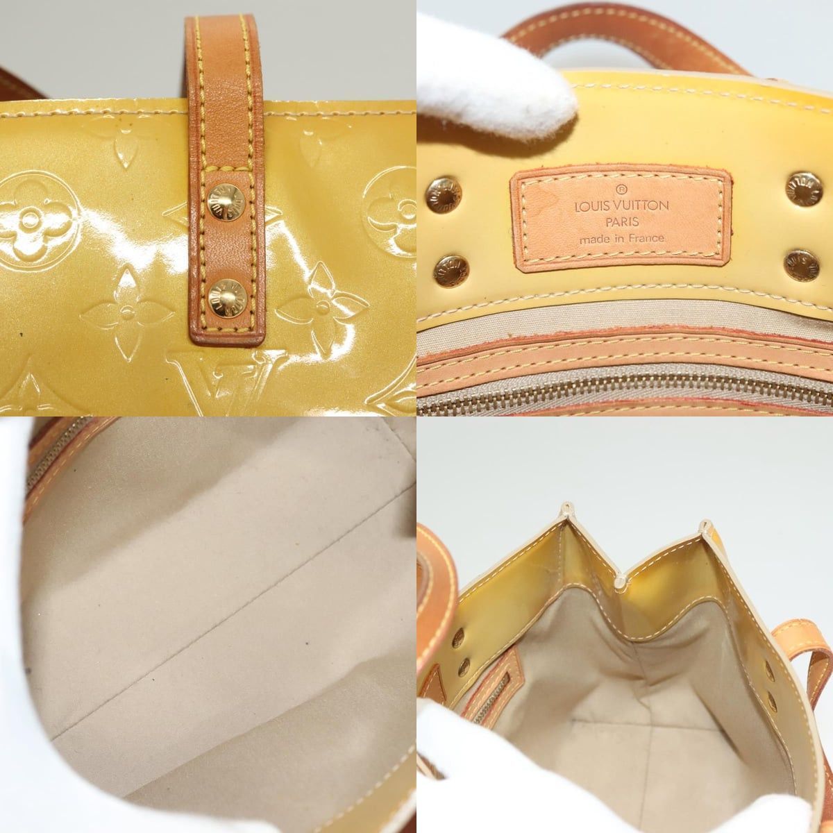 Louis Vuitton LOUIS VUITTON Monogram Vernis Reade PM Hand Bag Beige M91334 Size ONE SIZE - 11 Thumbnail