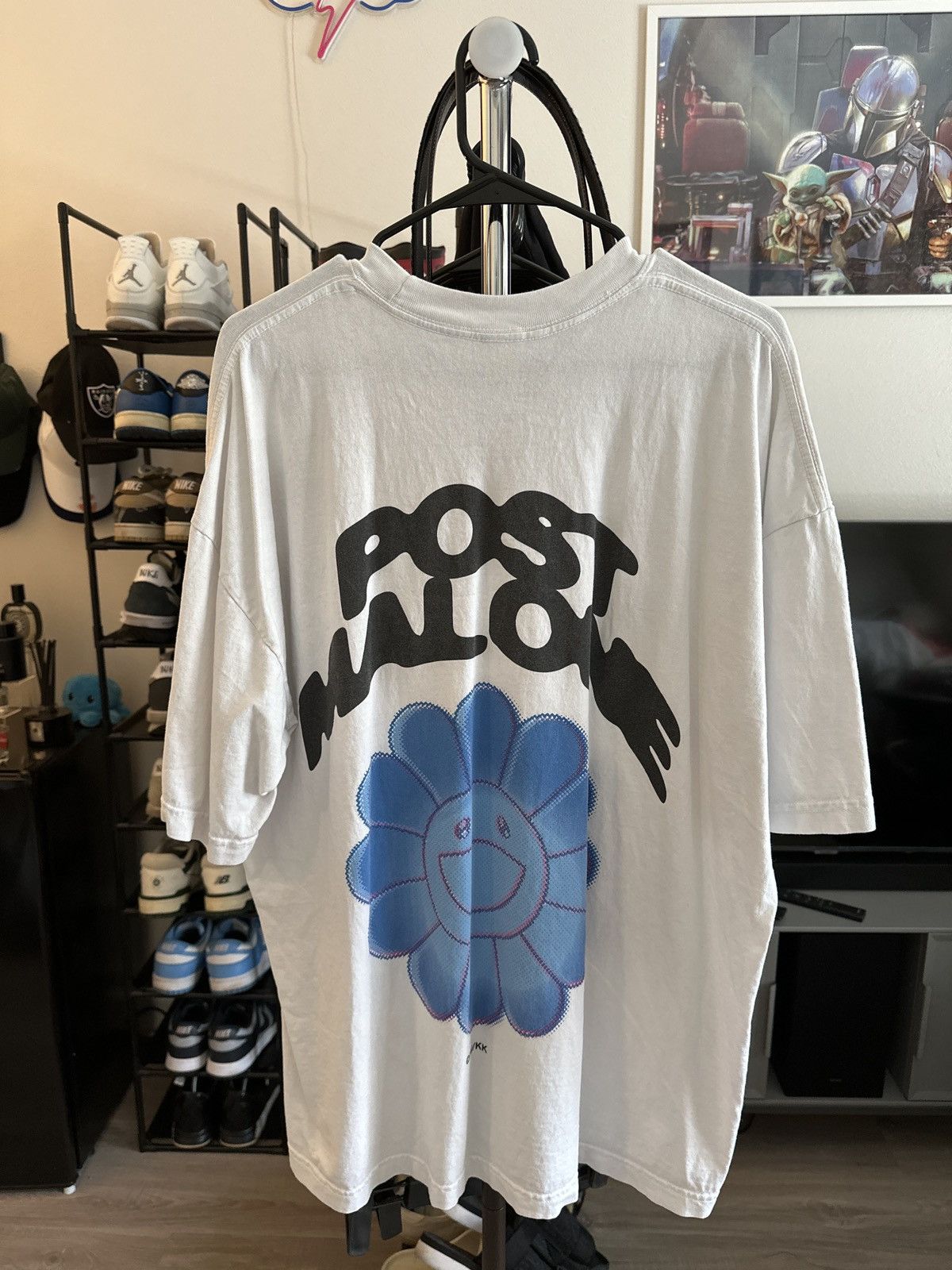 image of Post Malone Tour Tee x Takashi Murakami Post Malone T-Shirt in White, Men's (Size XL)